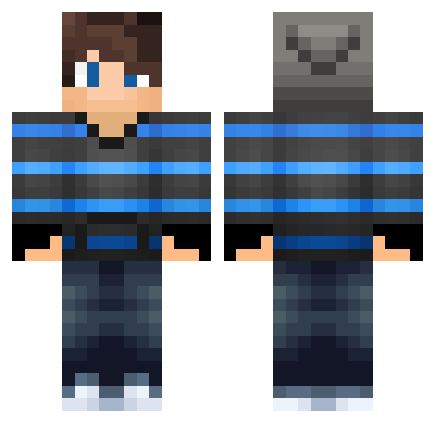 xLiko Minecraft skin, front and back view