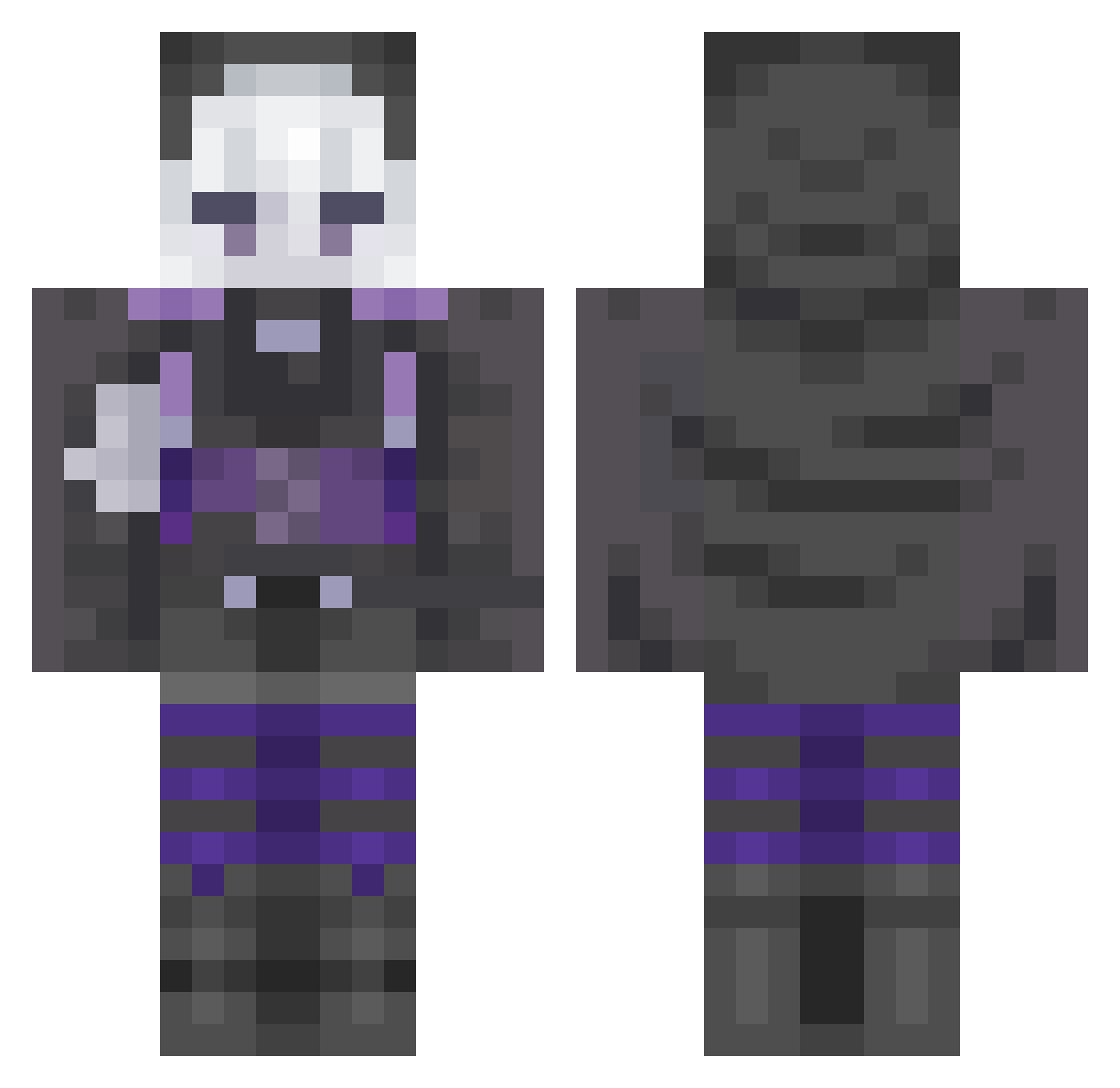Buagg Minecraft skin, front and back view