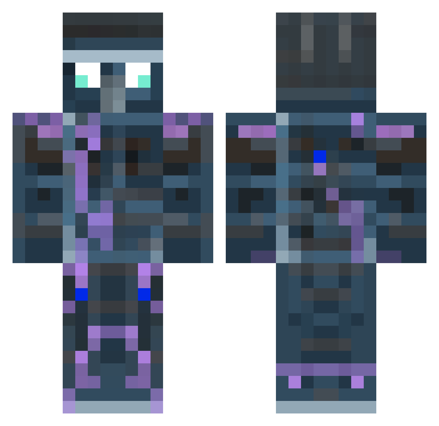 DarkGlacier Minecraft skin, front and back view