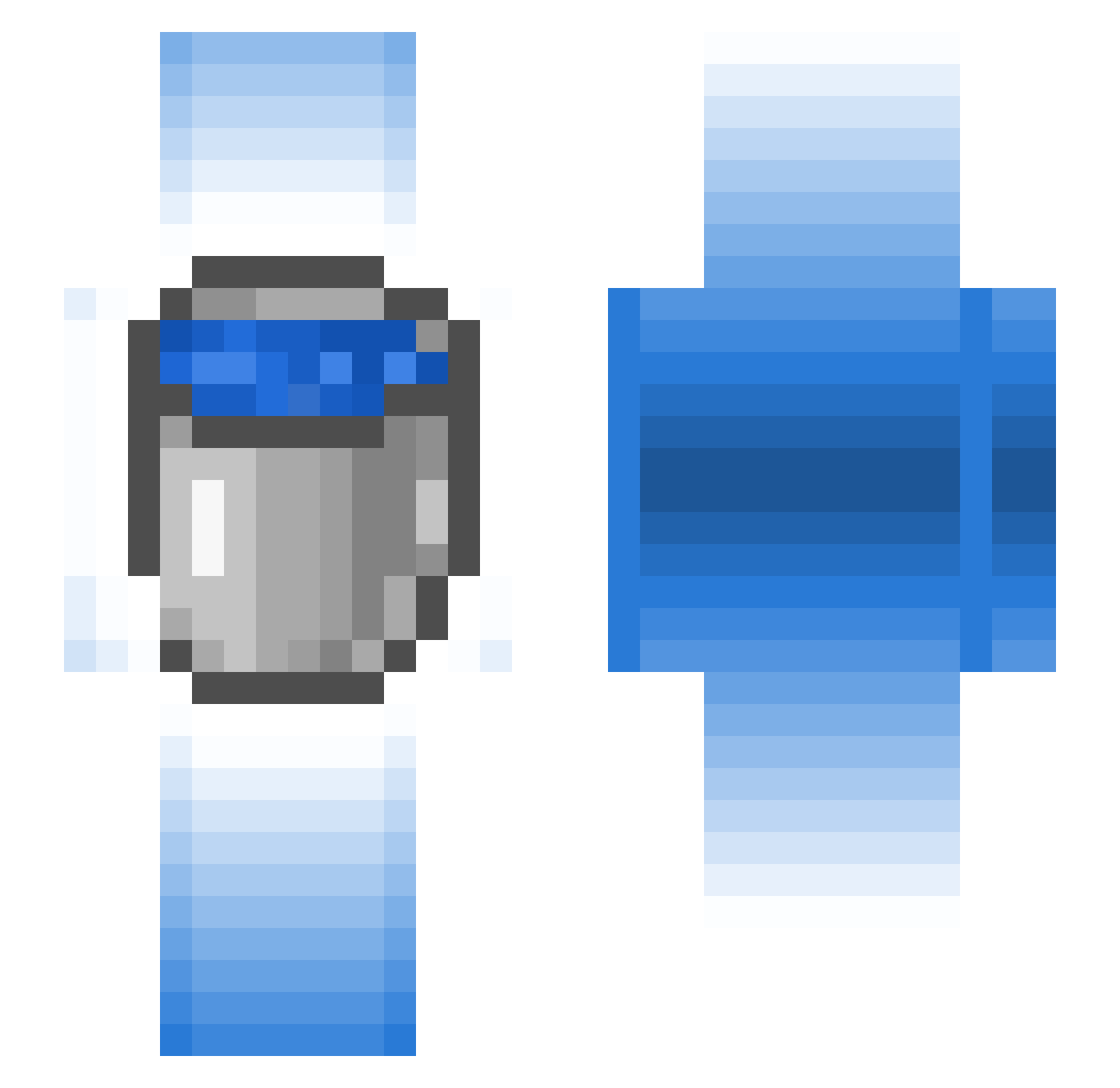 Gabelle Minecraft skin, front and back view