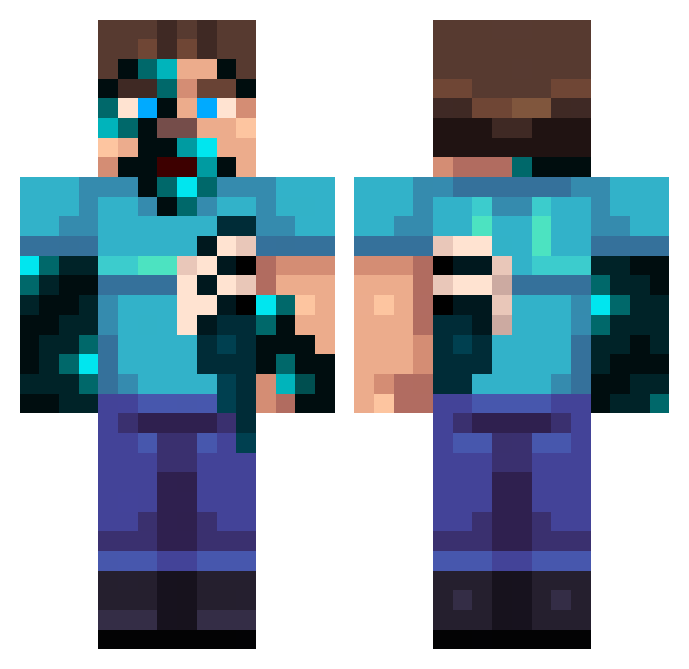 Porscheboiis Minecraft skin, front and back view
