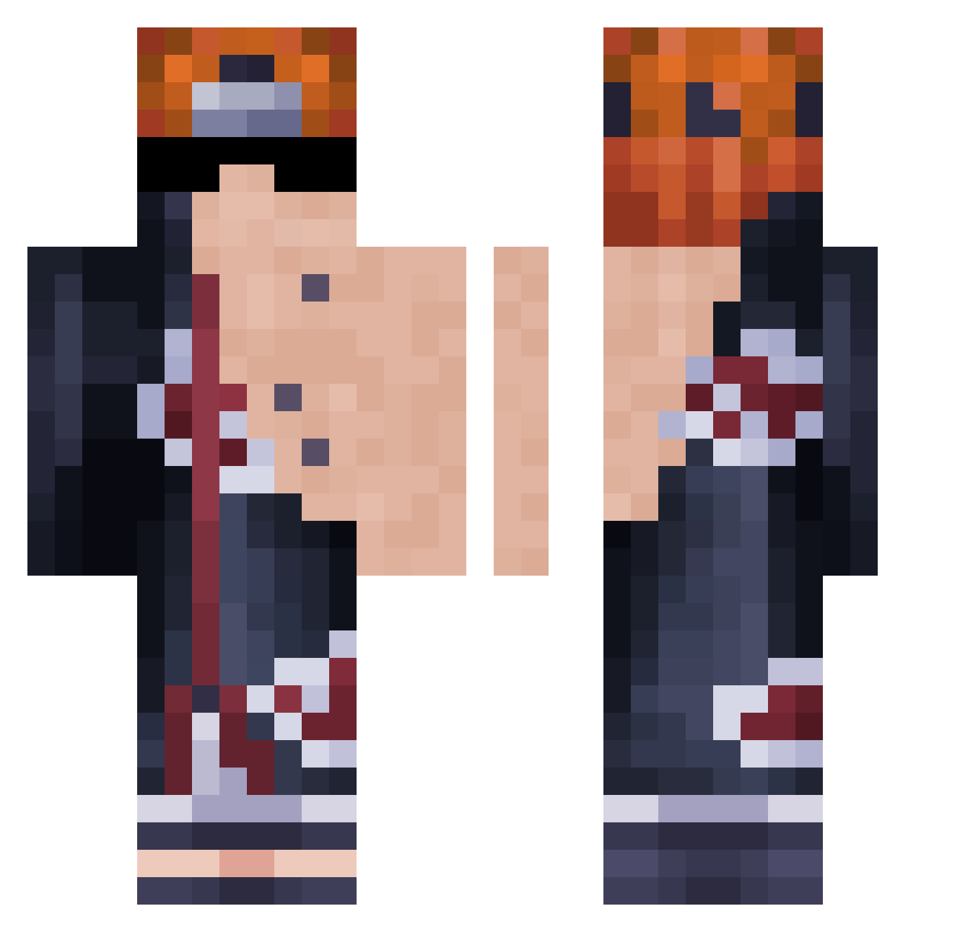 Vonas Minecraft skin, front and back view