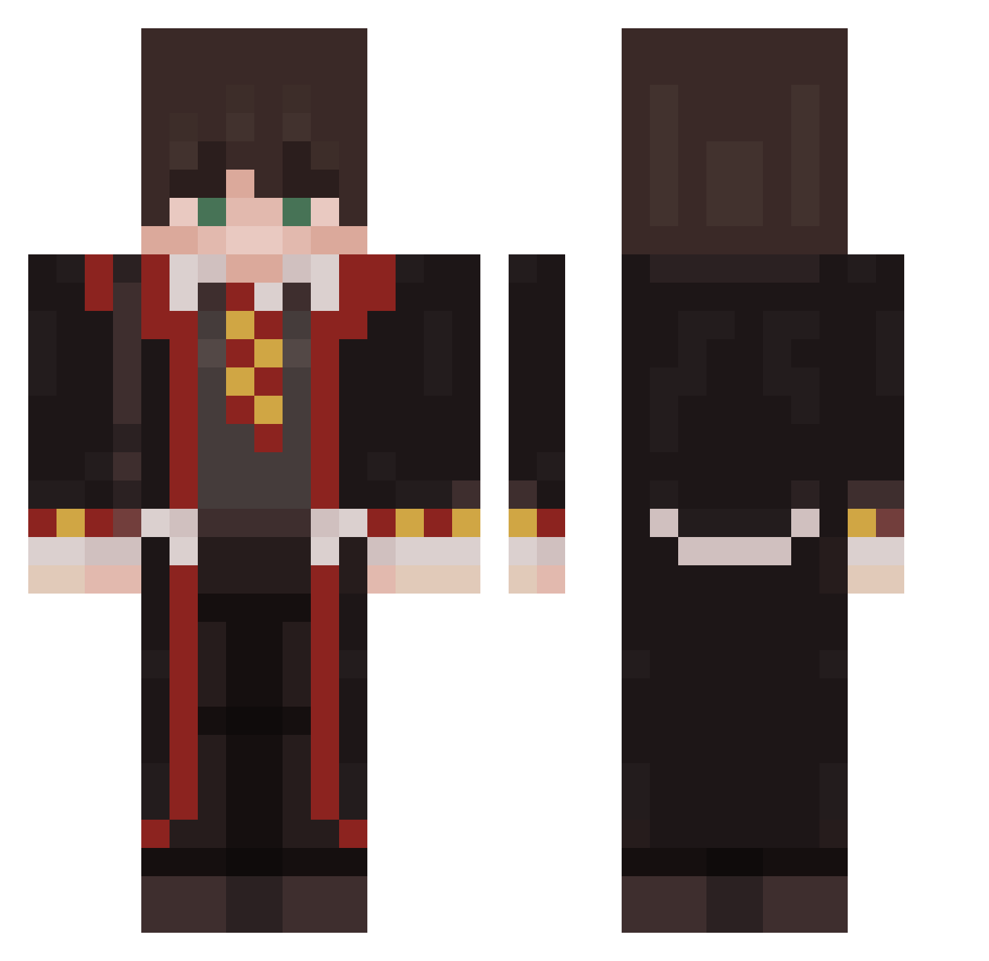 superhannes69 Minecraft skin, front and back view