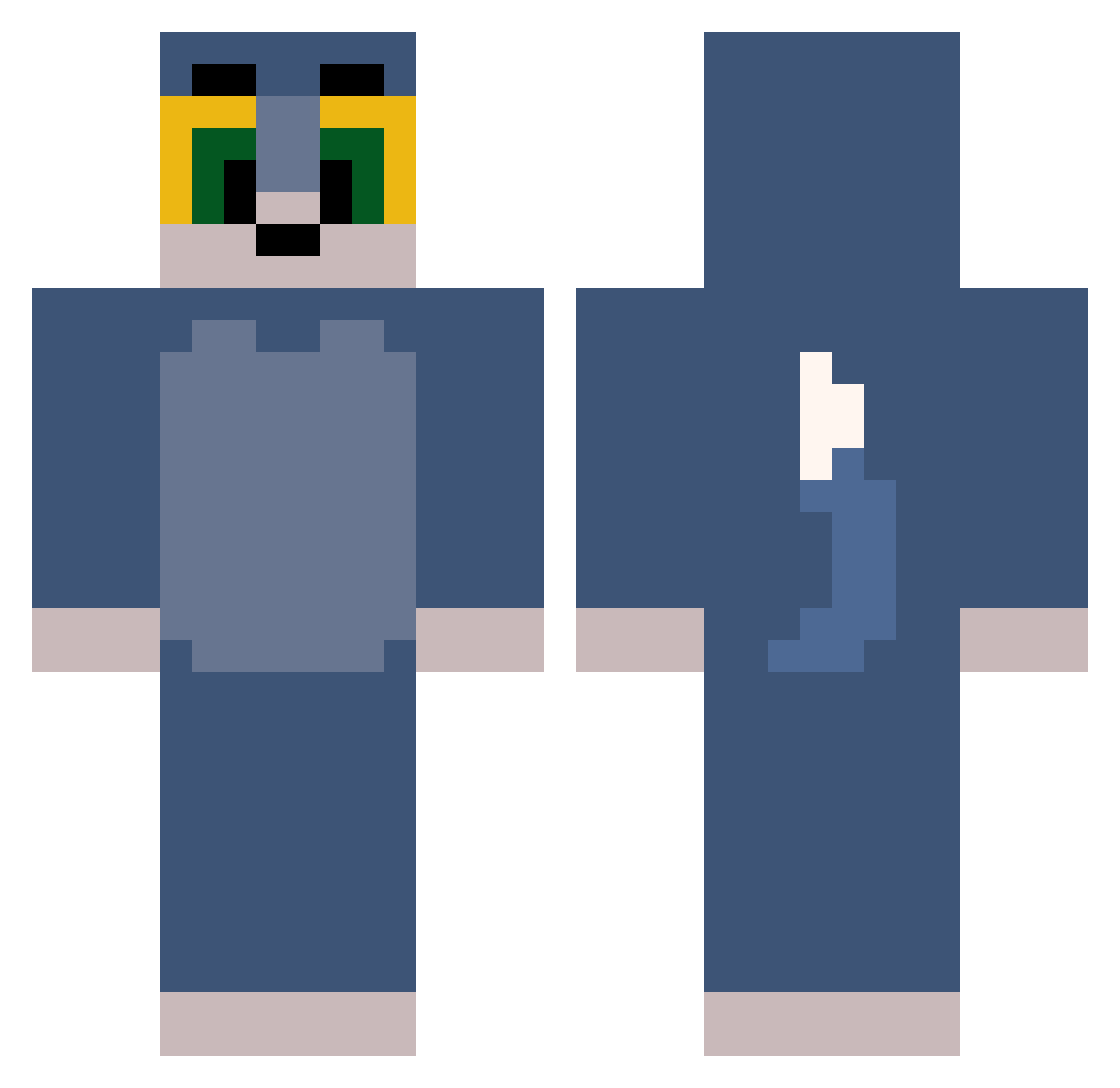 ObojetnyWahacz Minecraft skin, front and back view