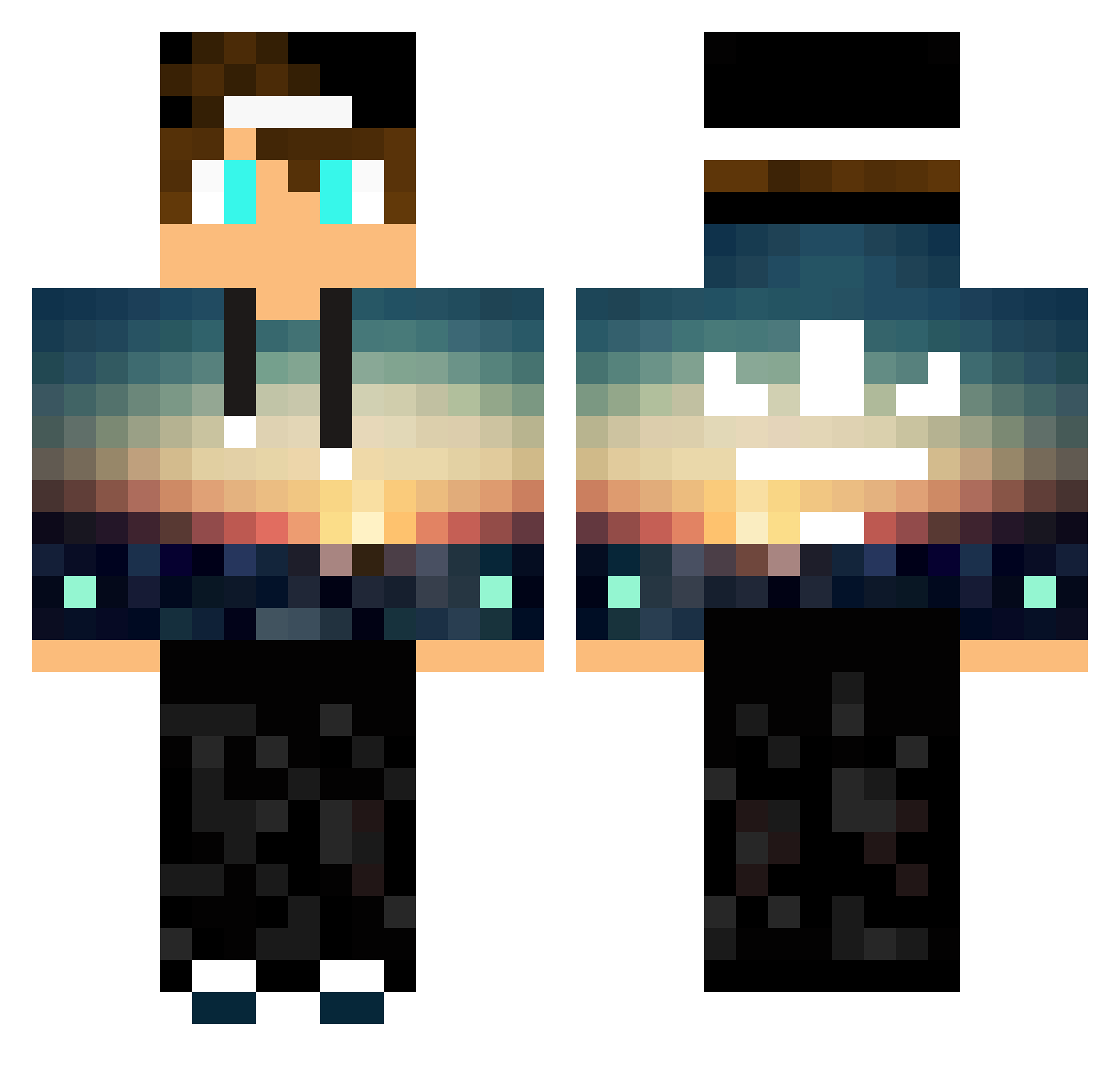vendoganza Minecraft skin, front and back view