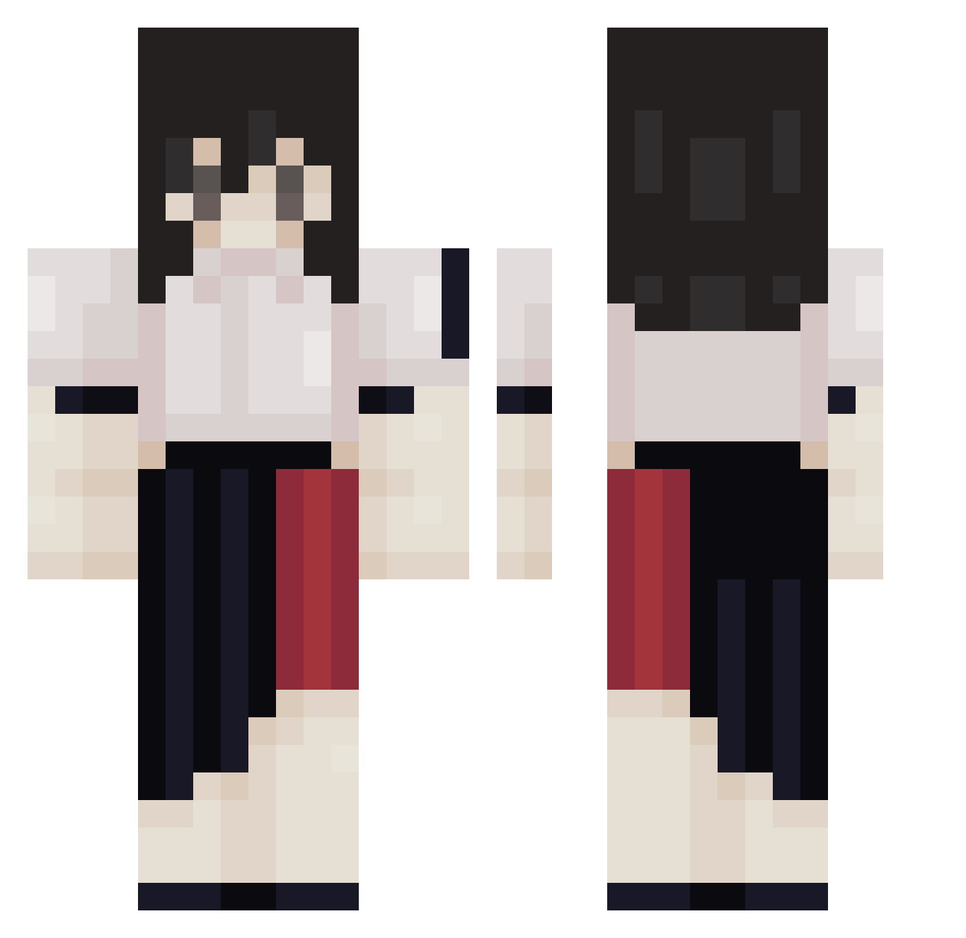 DreamyLuigi2 Minecraft skin, front and back view