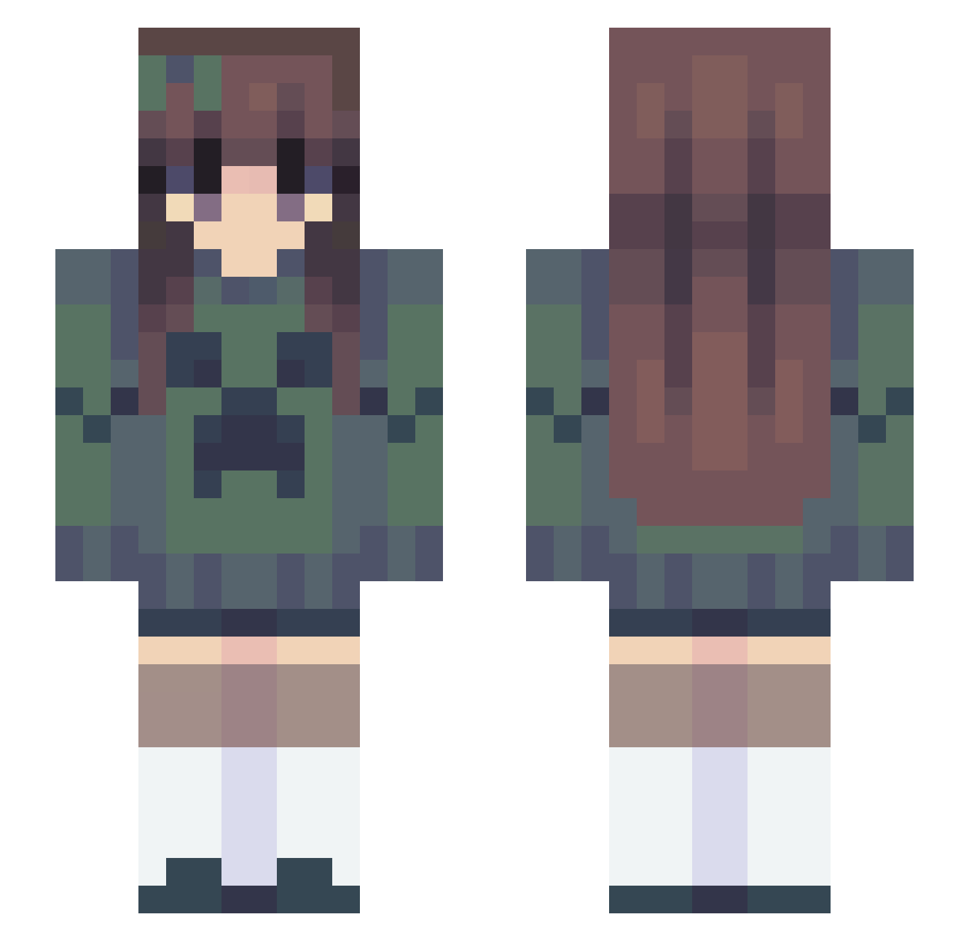Sesame Minecraft skin, front and back view