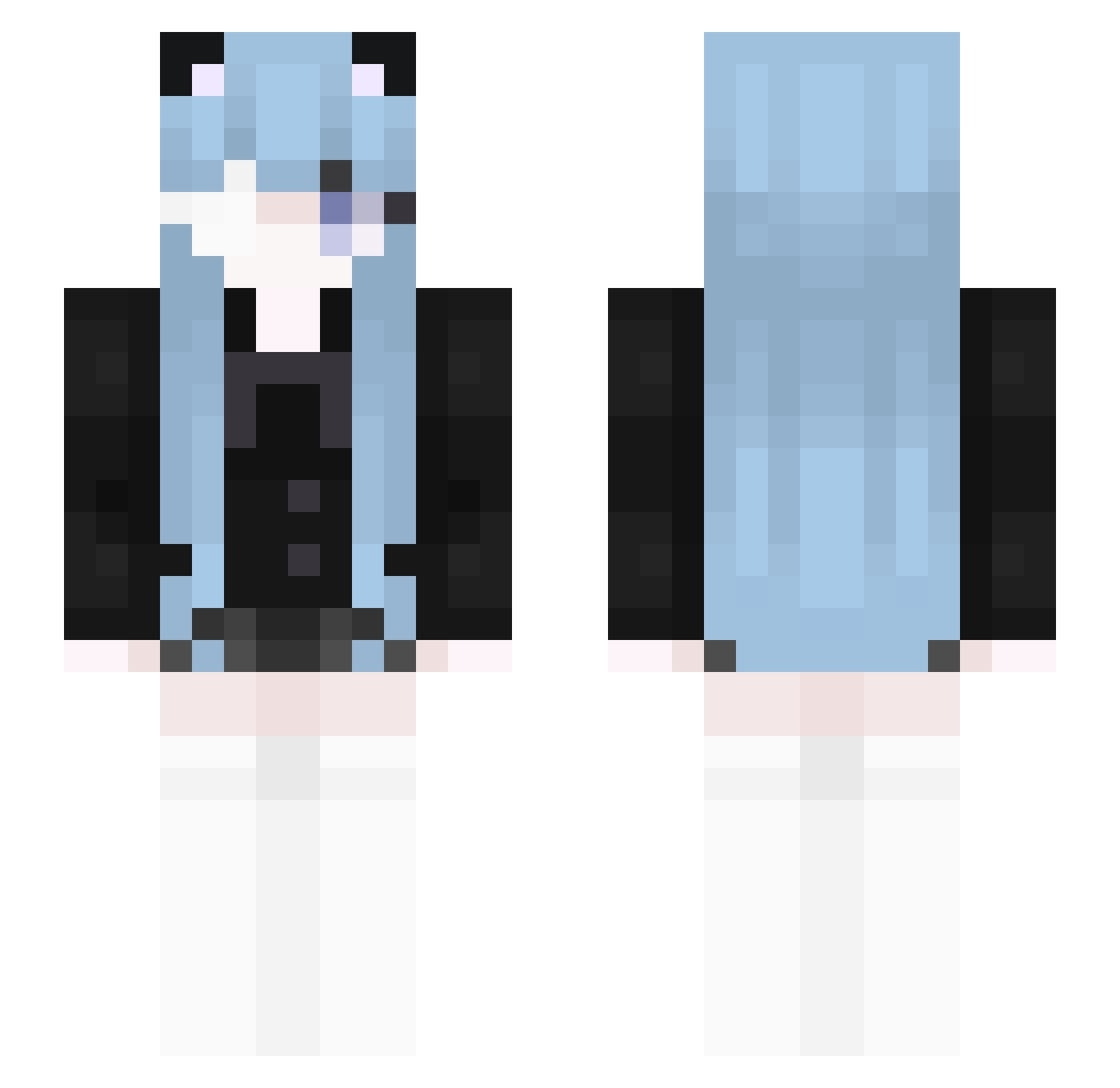 KamerQAQ Minecraft skin, front and back view