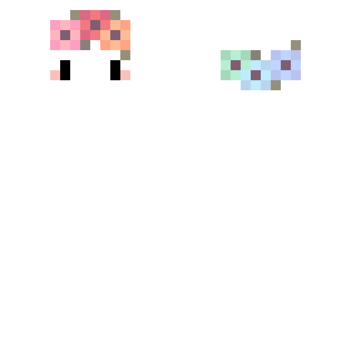 1ft1 Minecraft skin, front and back view