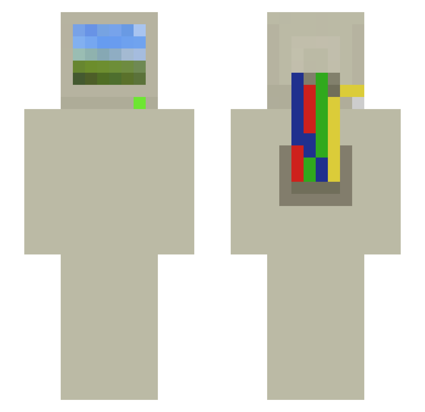 CeBlo Minecraft skin, front and back view