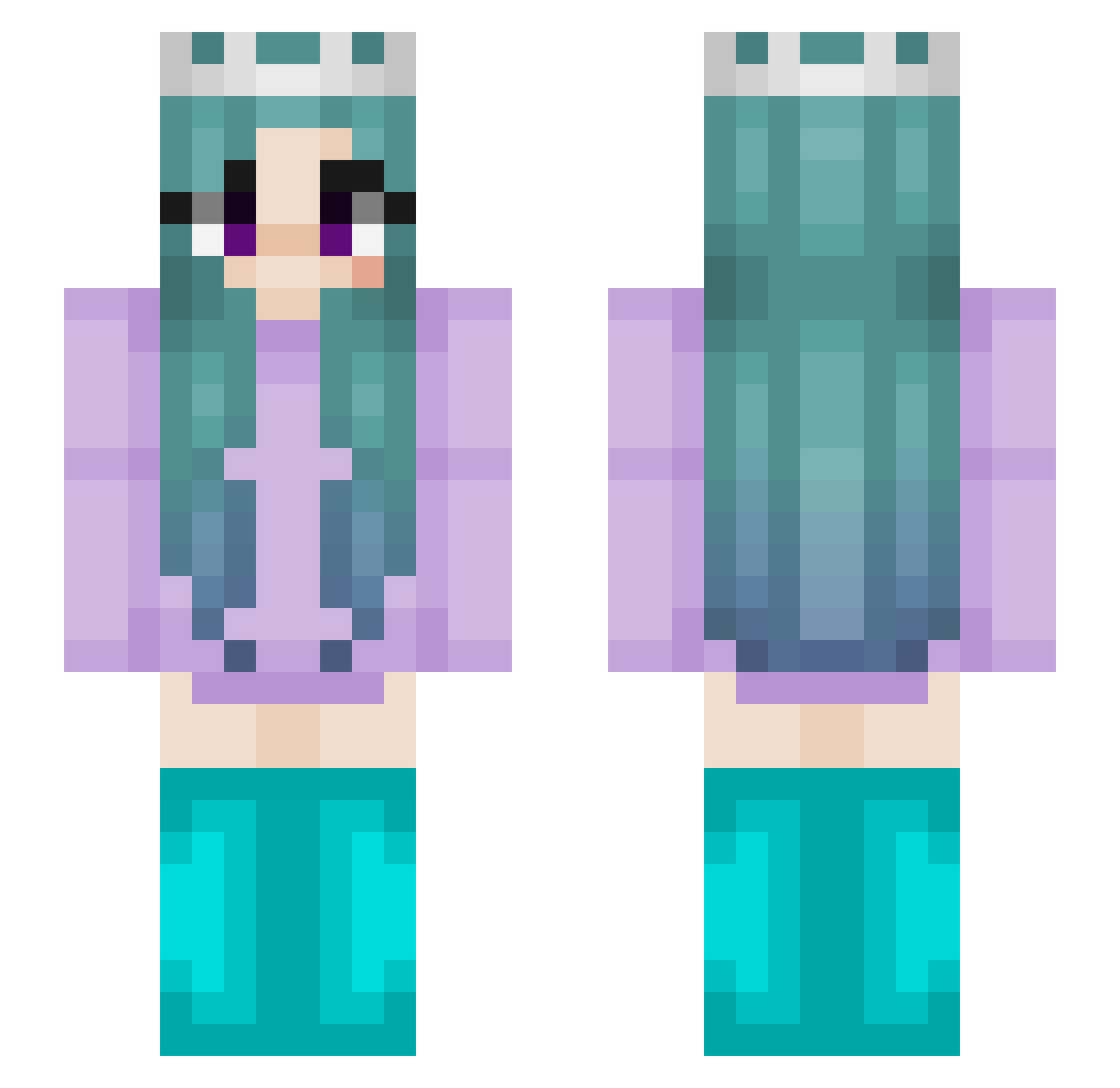 Starfaall Minecraft skin, front and back view