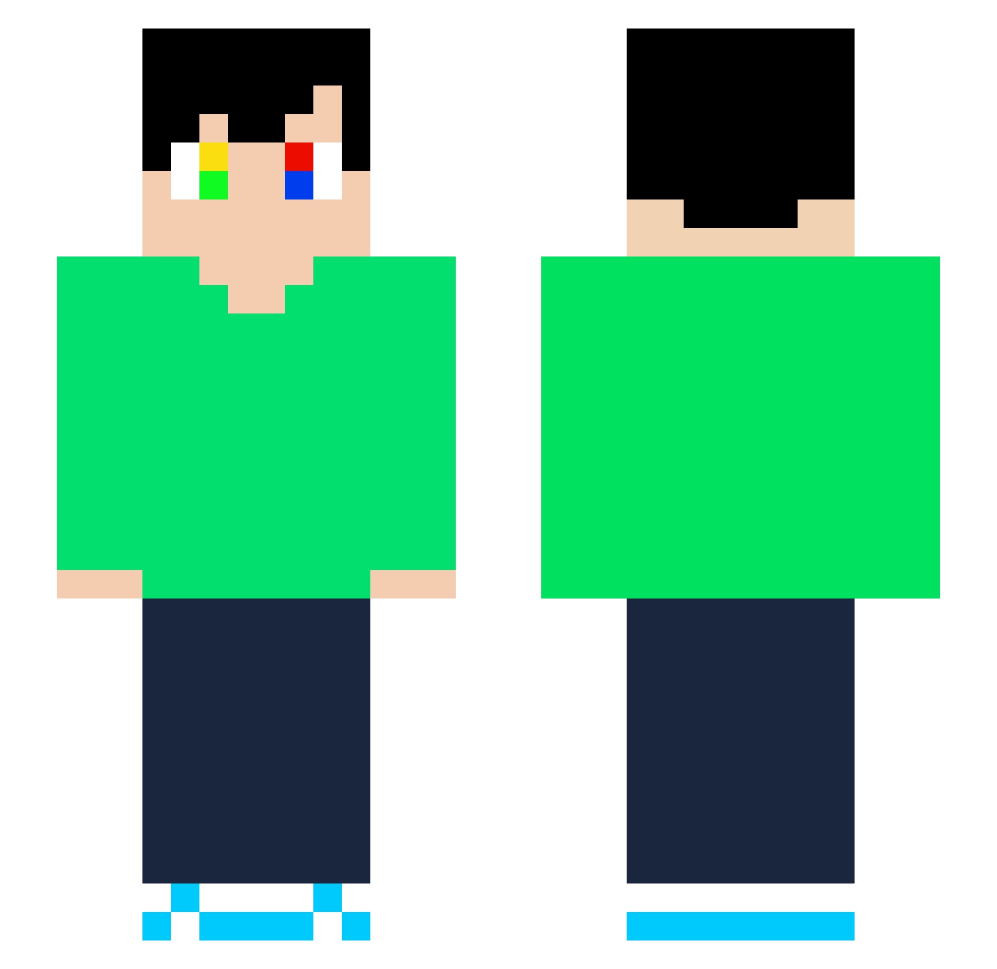 SatouOkyo Minecraft skin, front and back view