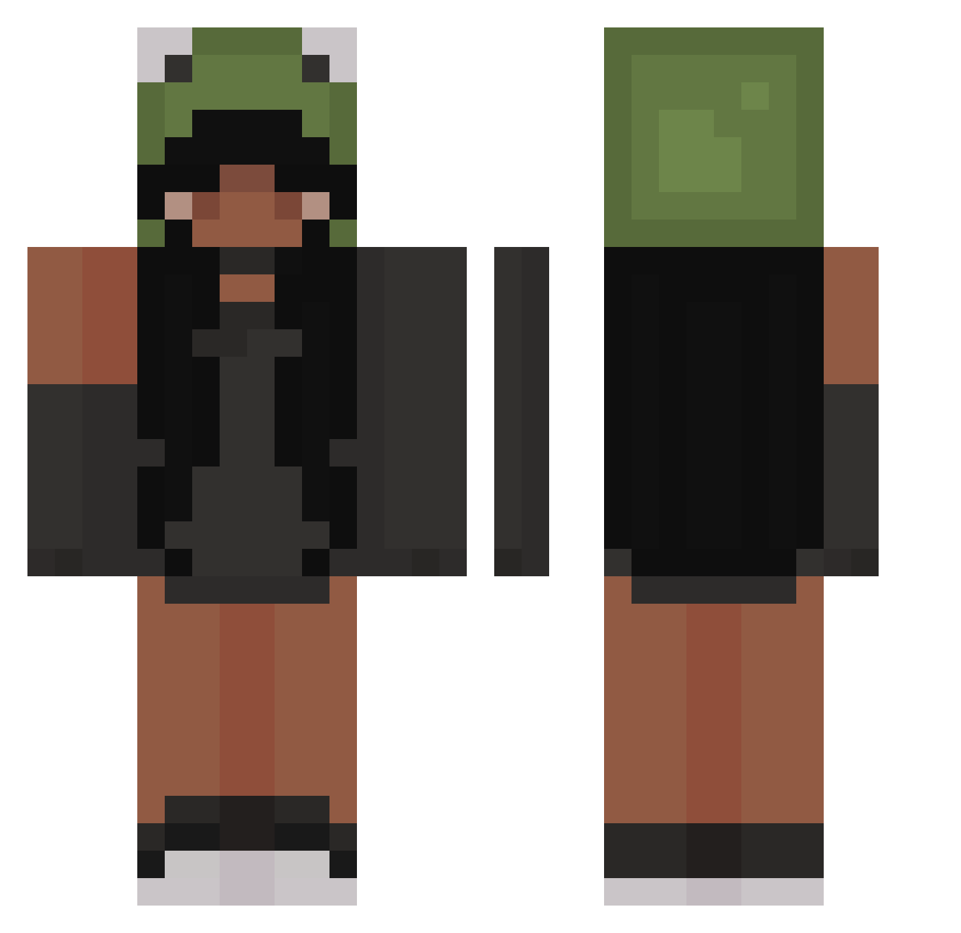 TheChildishSnake Minecraft skin, front and back view