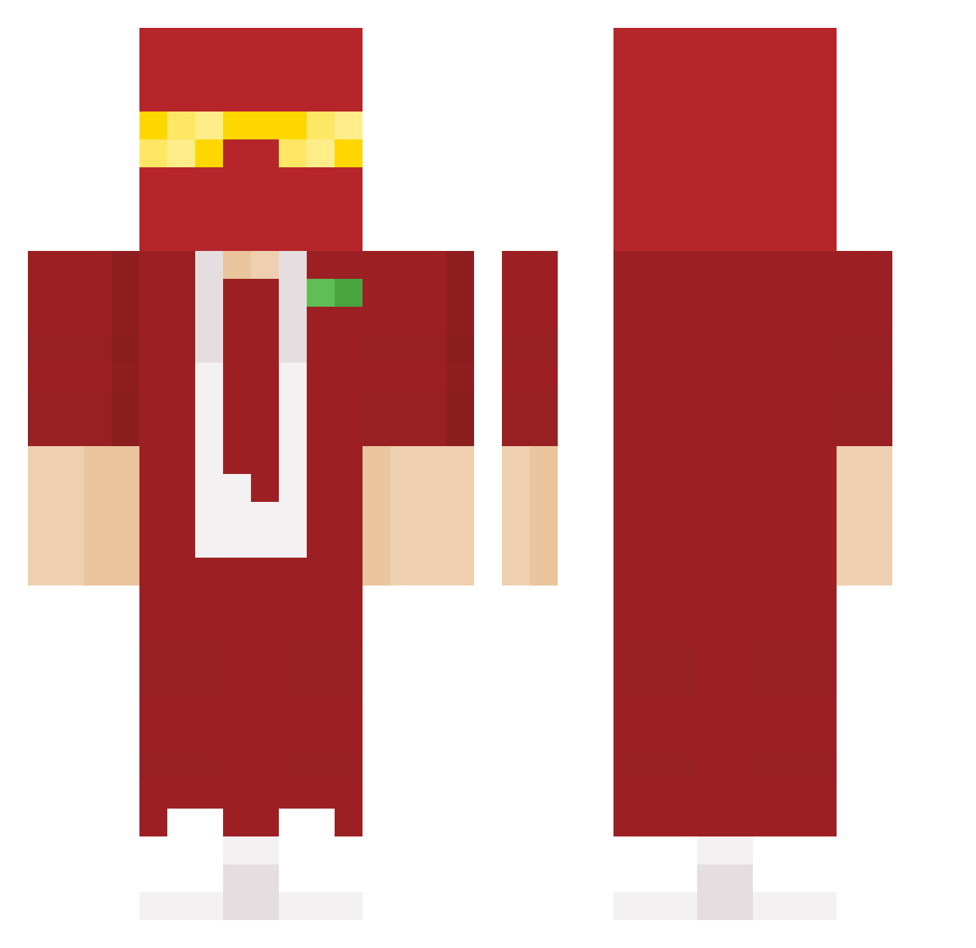 OCH23 Minecraft skin, front and back view