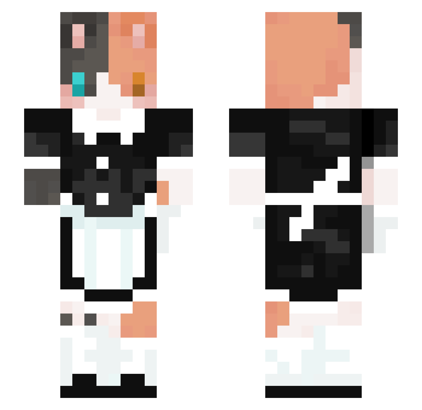 wersa Minecraft skin, front and back view