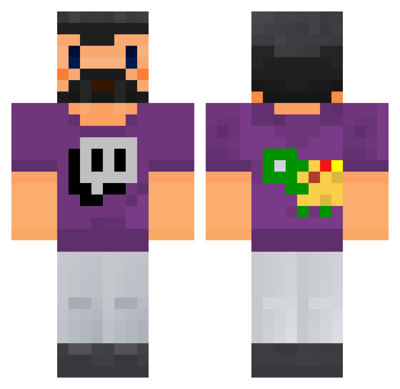 Khris Minecraft skin, front and back view