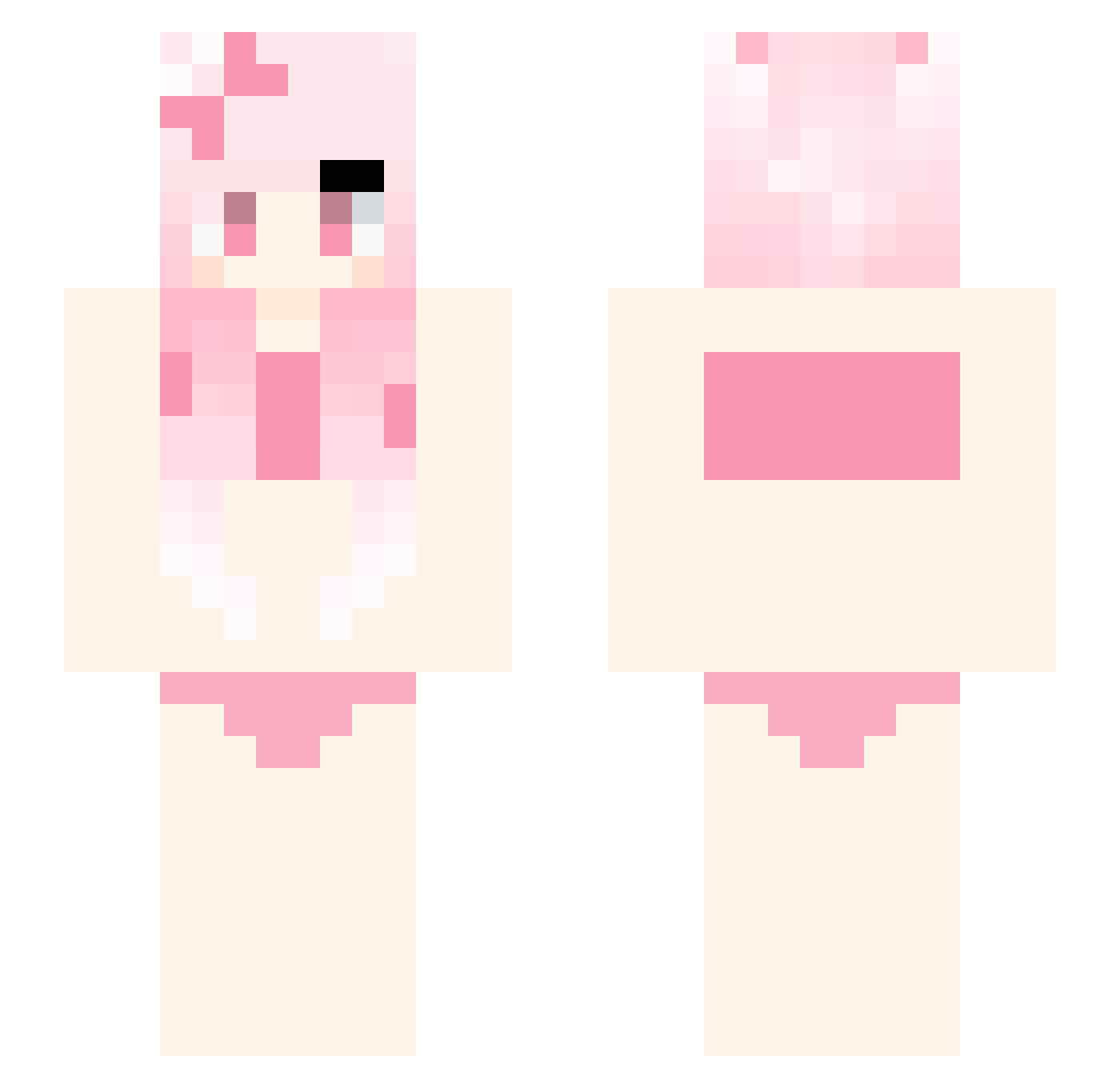 naoeosekka Minecraft skin, front and back view