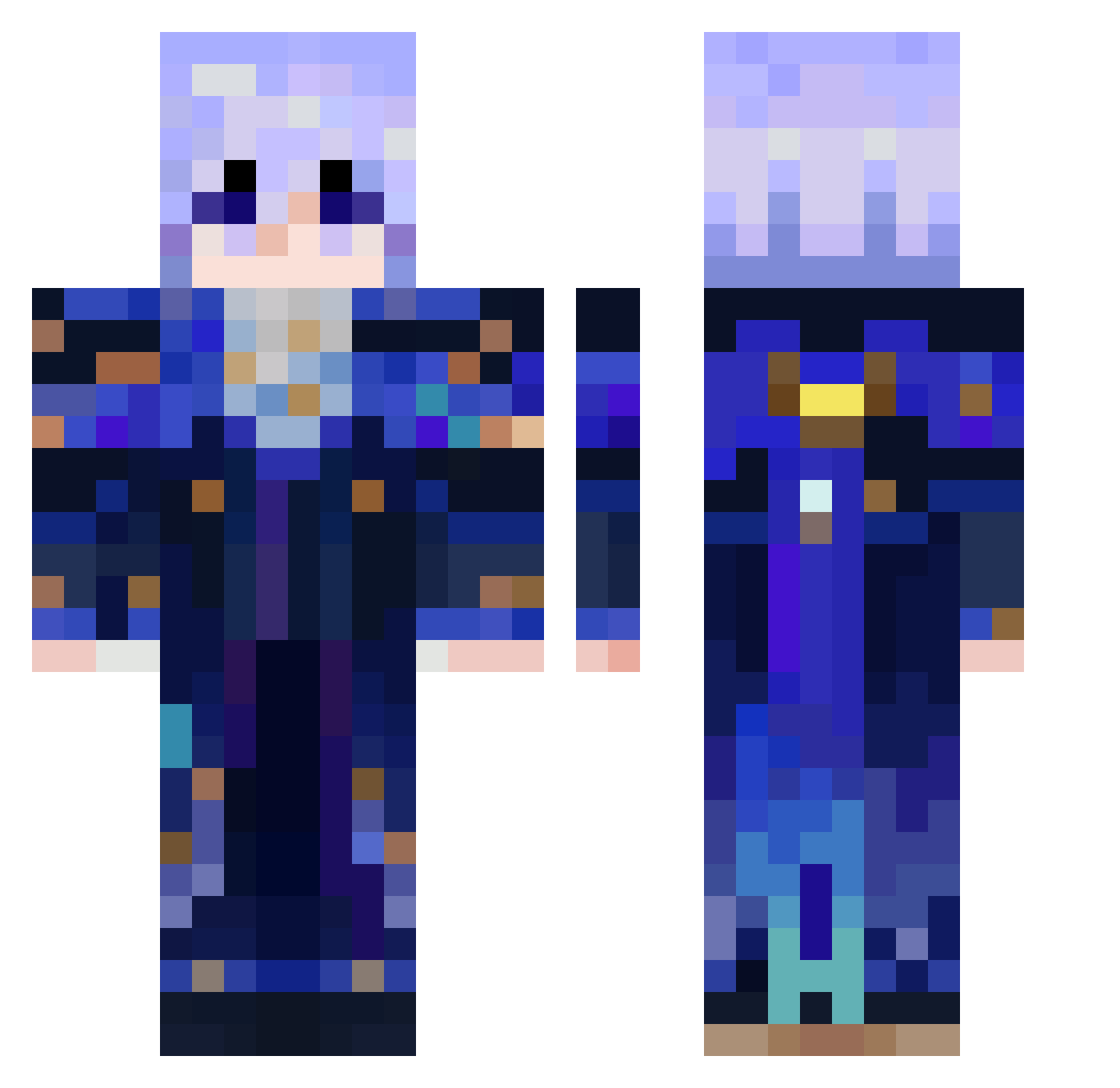 KraiMalek Minecraft skin, front and back view