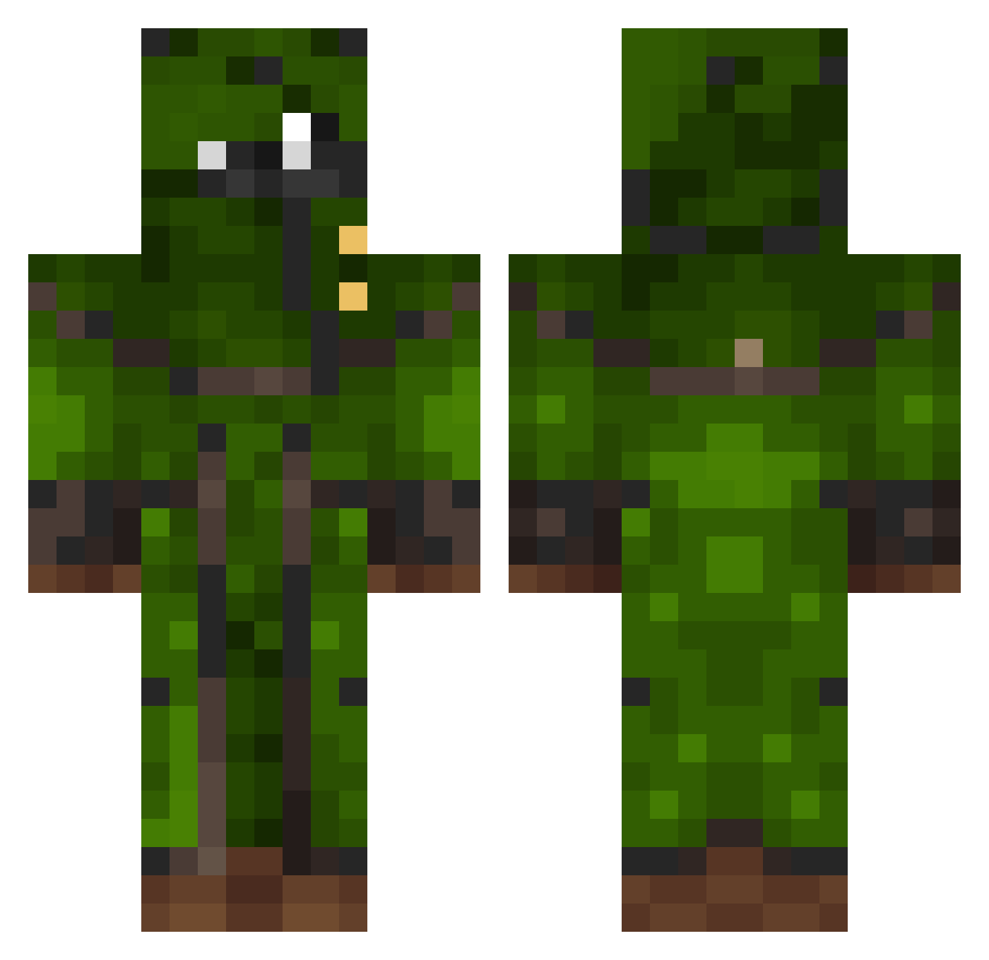 NyoominMystic Minecraft skin, front and back view