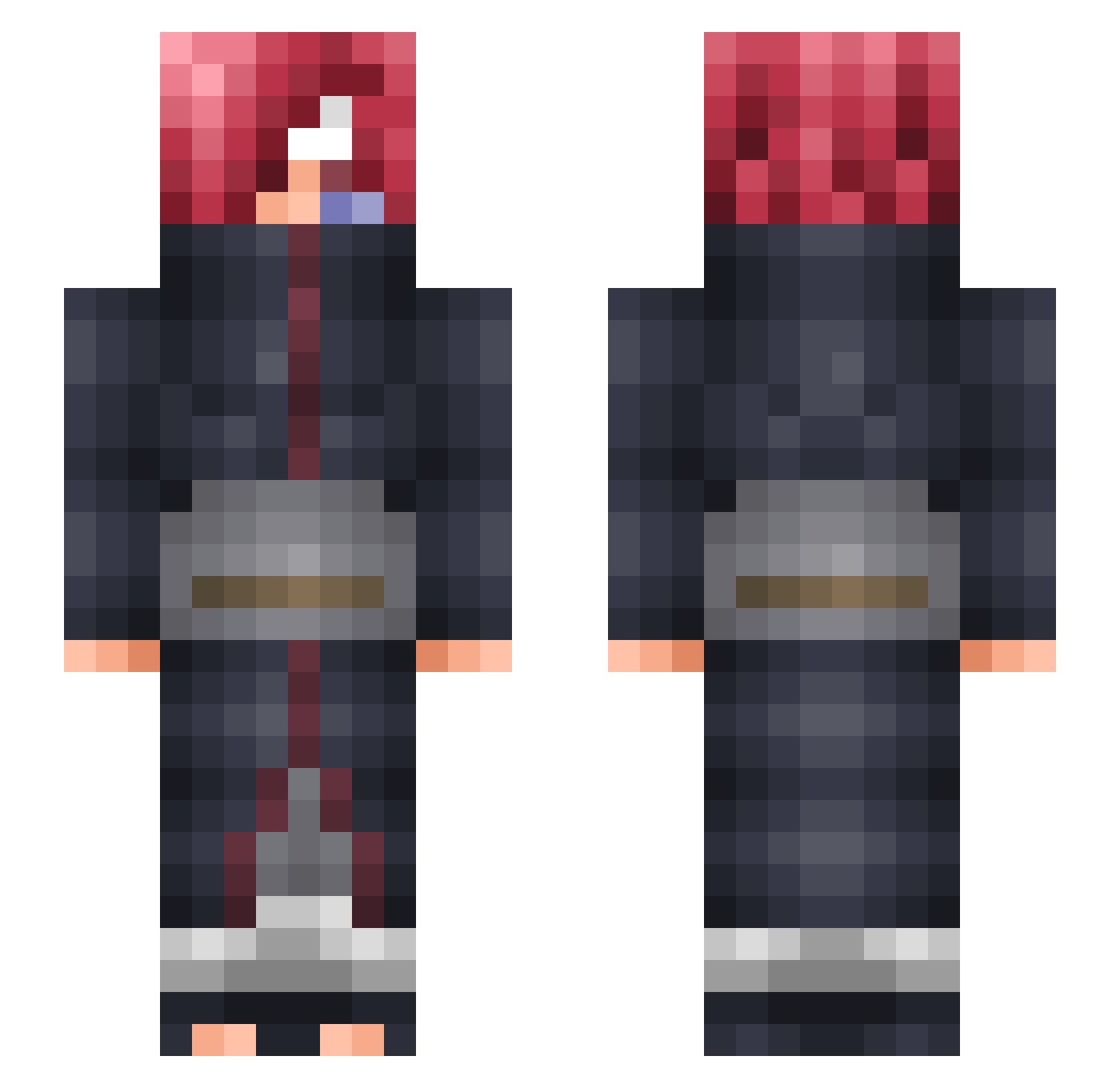Caoschaser Minecraft skin, front and back view