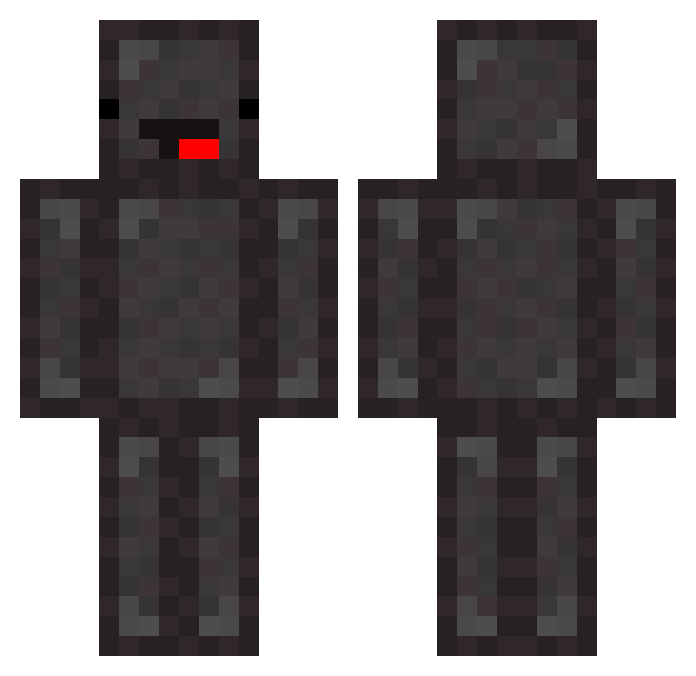 Overshadows Minecraft skin, front and back view