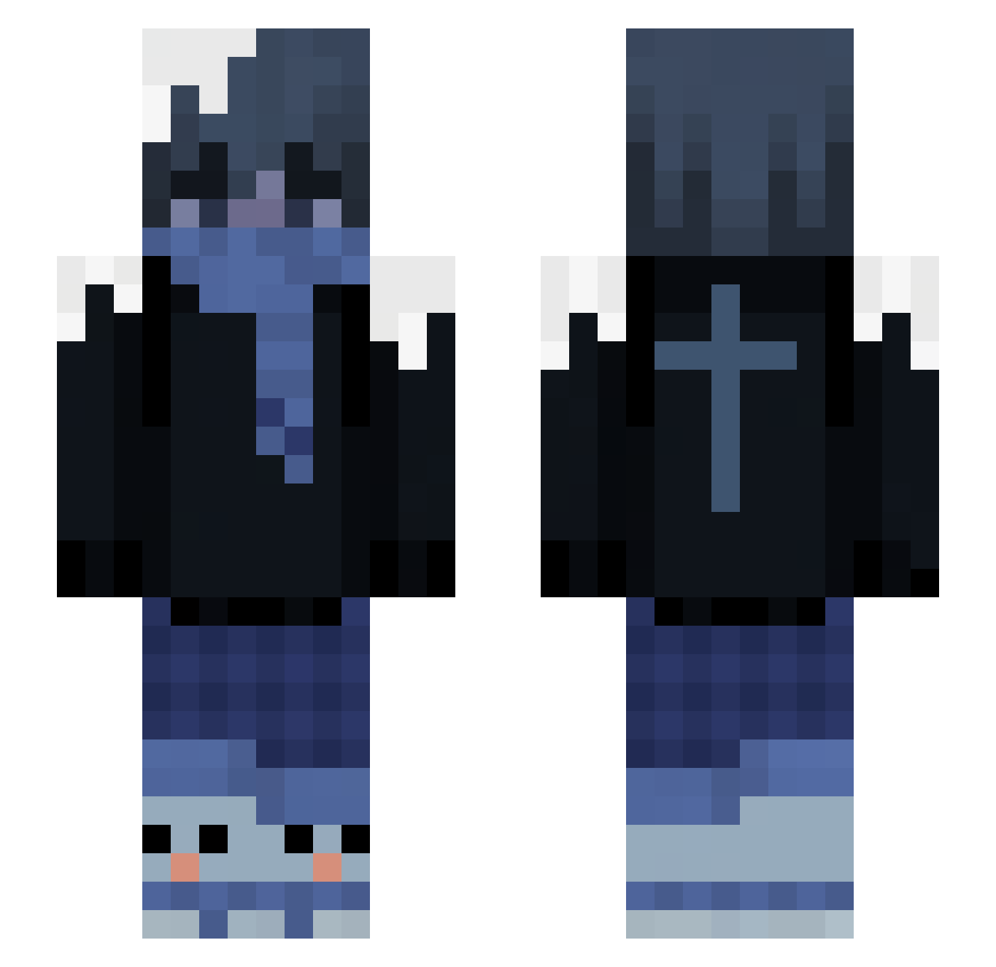Cryonixt Minecraft skin, front and back view