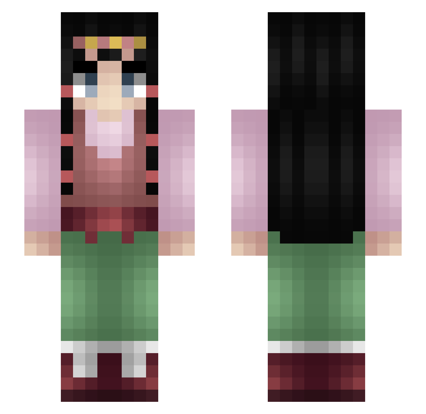 lqlinxx Minecraft skin, front and back view