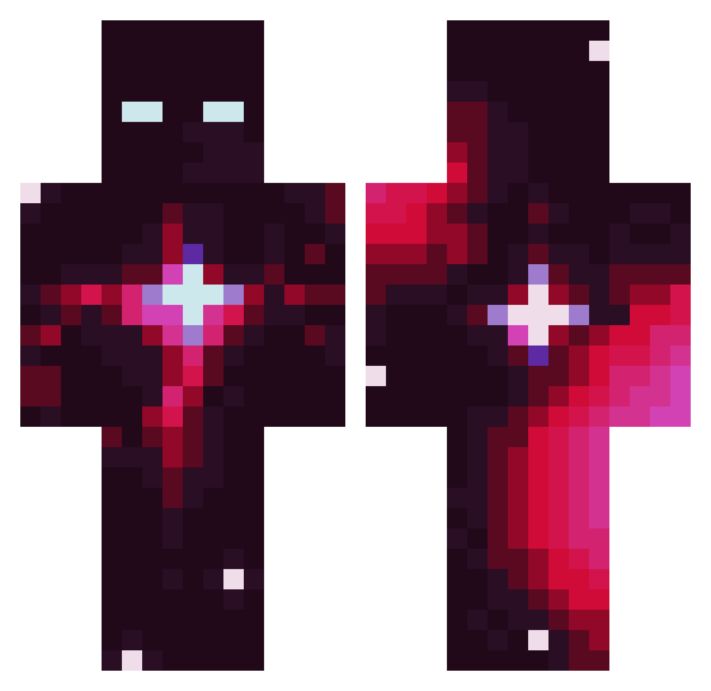 reddBlo8 Minecraft skin, front and back view