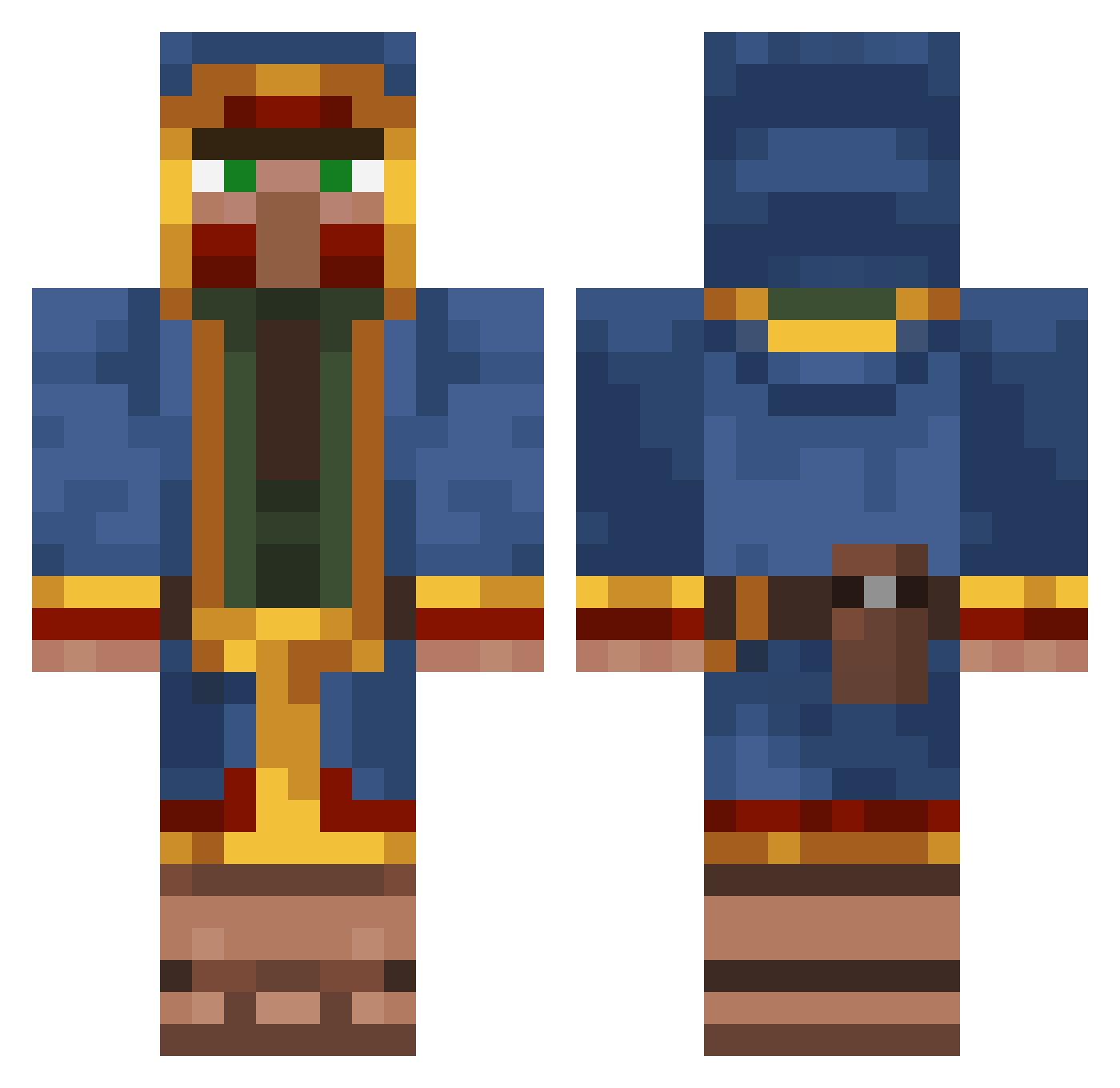 Gamo_thn_deh Minecraft skin, front and back view