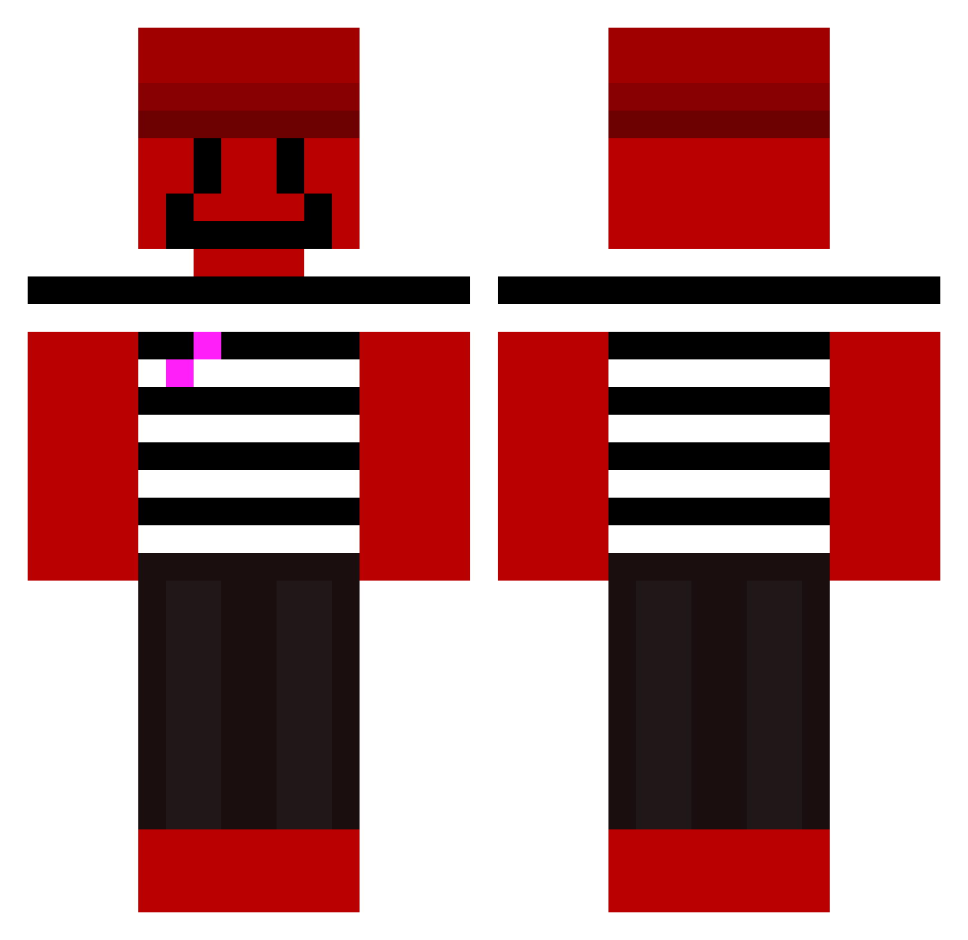 Vorksy Minecraft skin, front and back view
