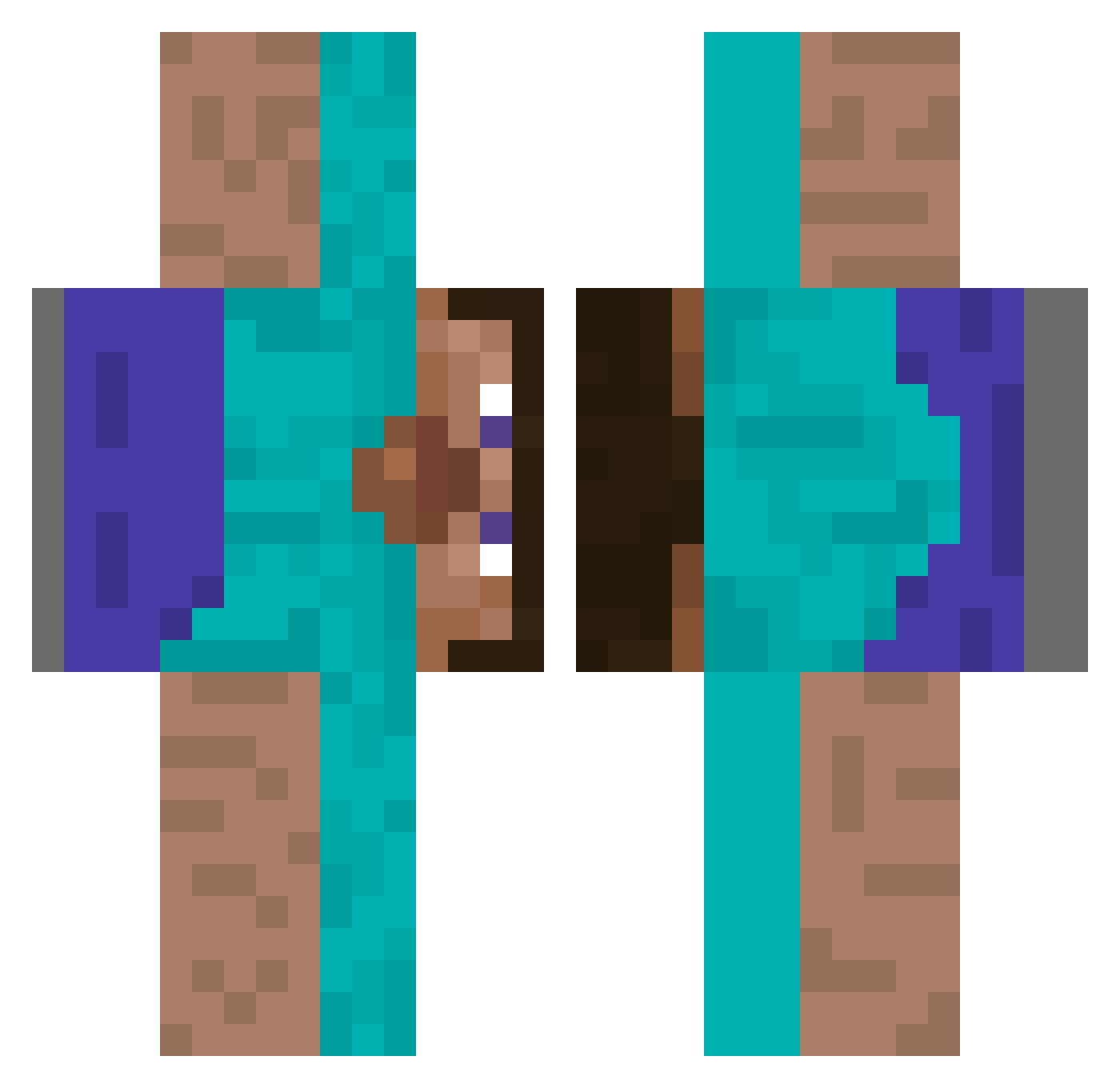 tyfc01 Minecraft skin, front and back view