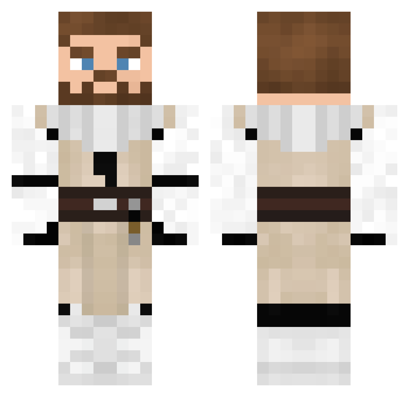 Baeowuf Minecraft skin, front and back view