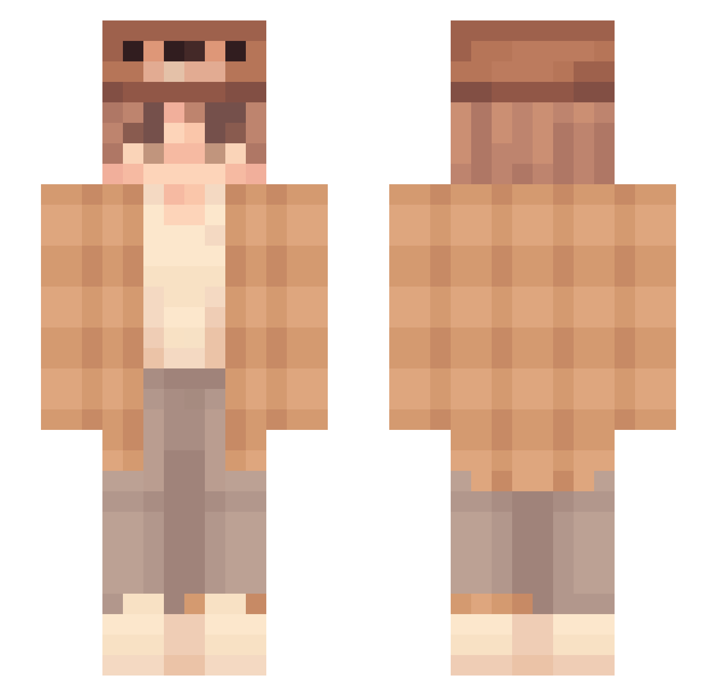 Harts4piso Minecraft skin, front and back view