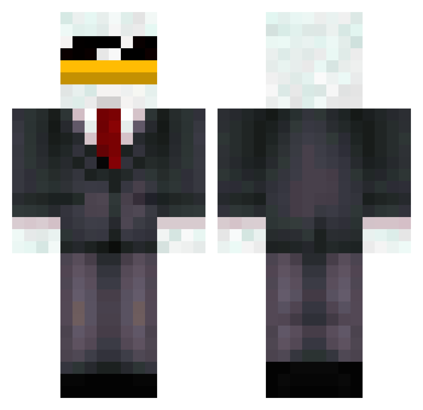CaptainRude Minecraft skin, front and back view