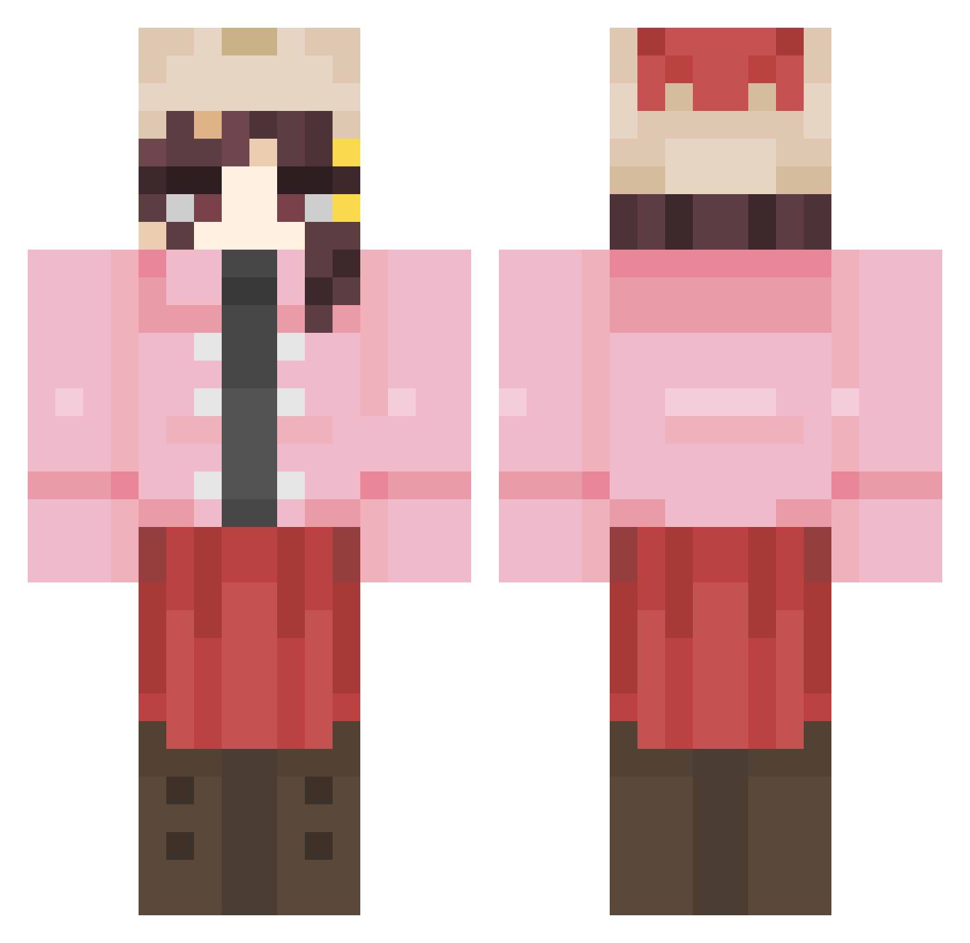 Edudaritik Minecraft skin, front and back view