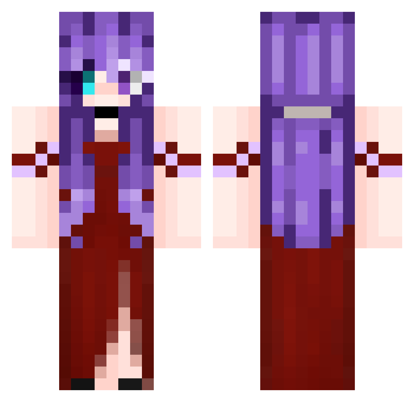 Jumono Minecraft skin, front and back view