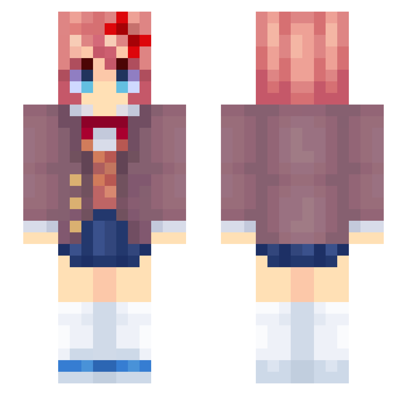 SwitchTimes Minecraft skin, front and back view