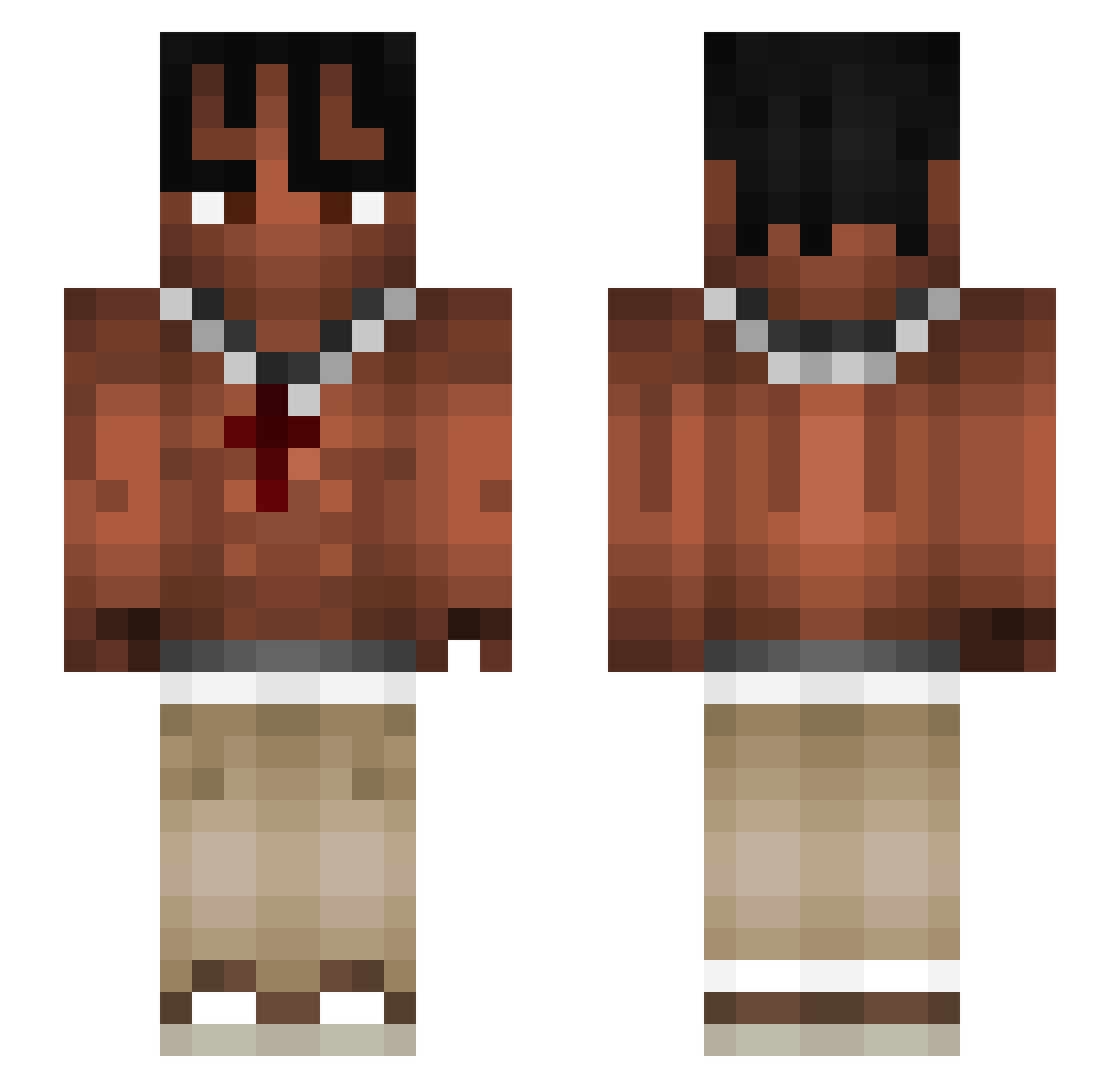 nerfmardoo Minecraft skin, front and back view