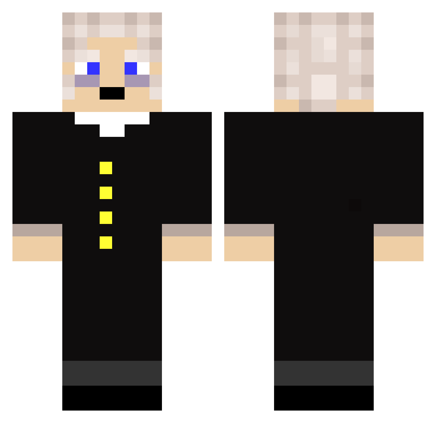 ClemStarZ Minecraft skin, front and back view