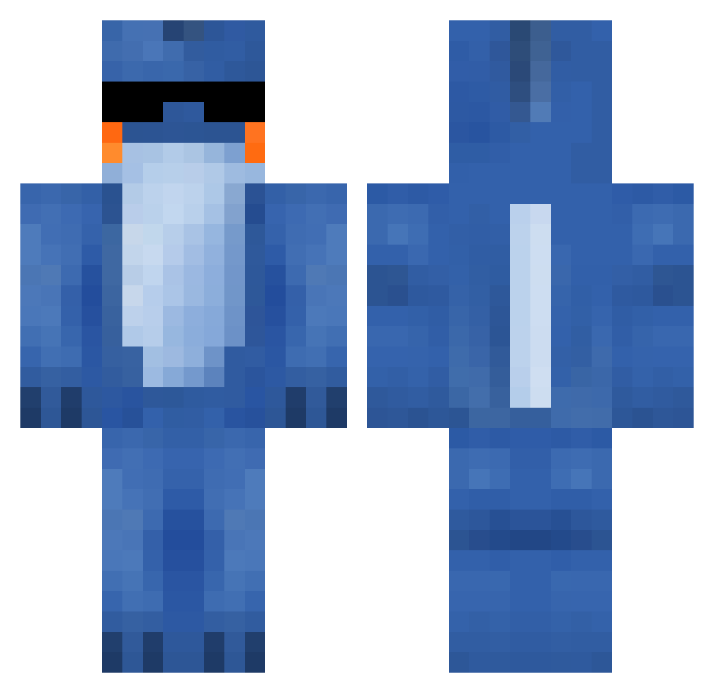 Alexui Minecraft skin, front and back view
