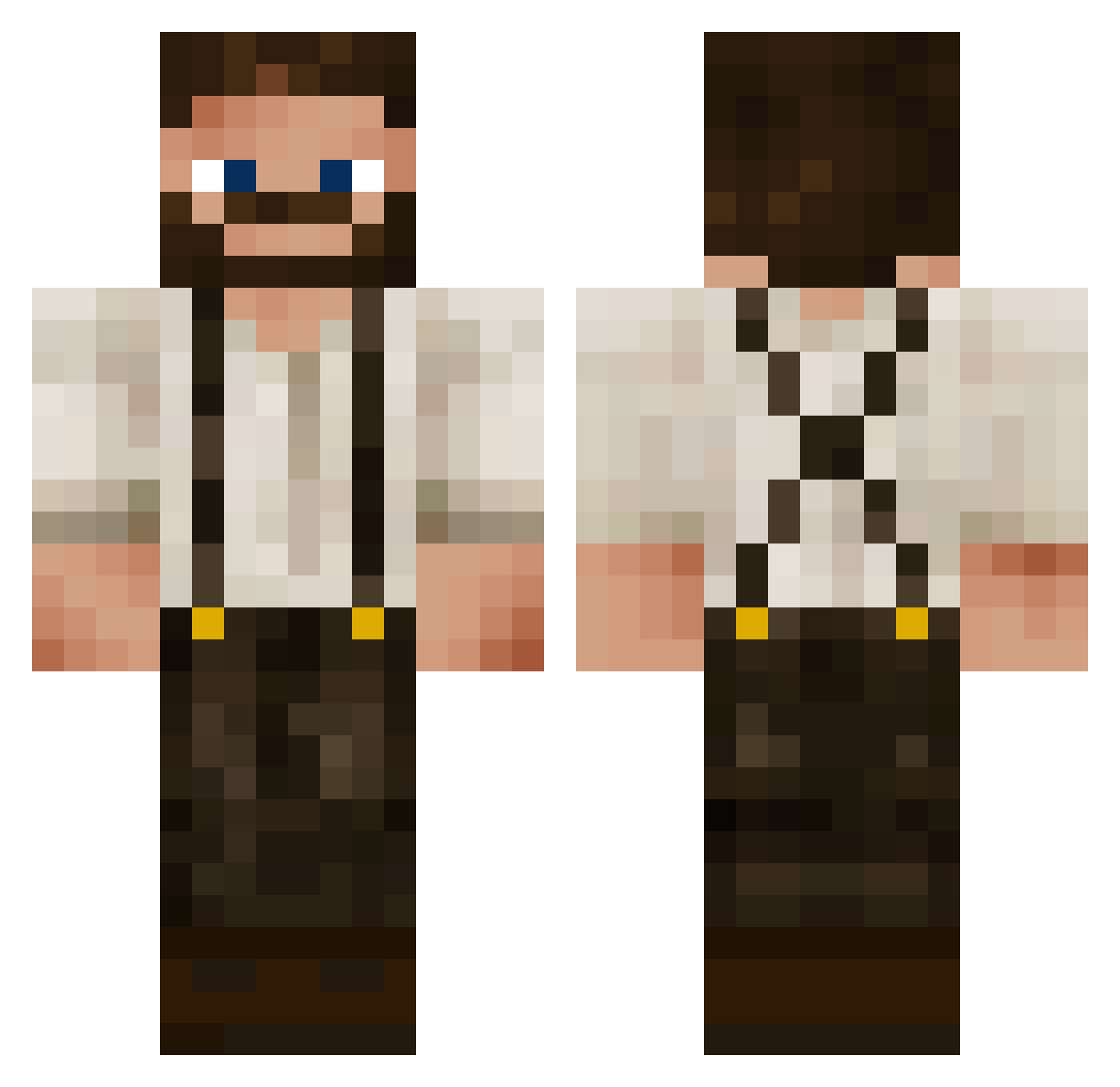 HecticKay Minecraft skin, front and back view