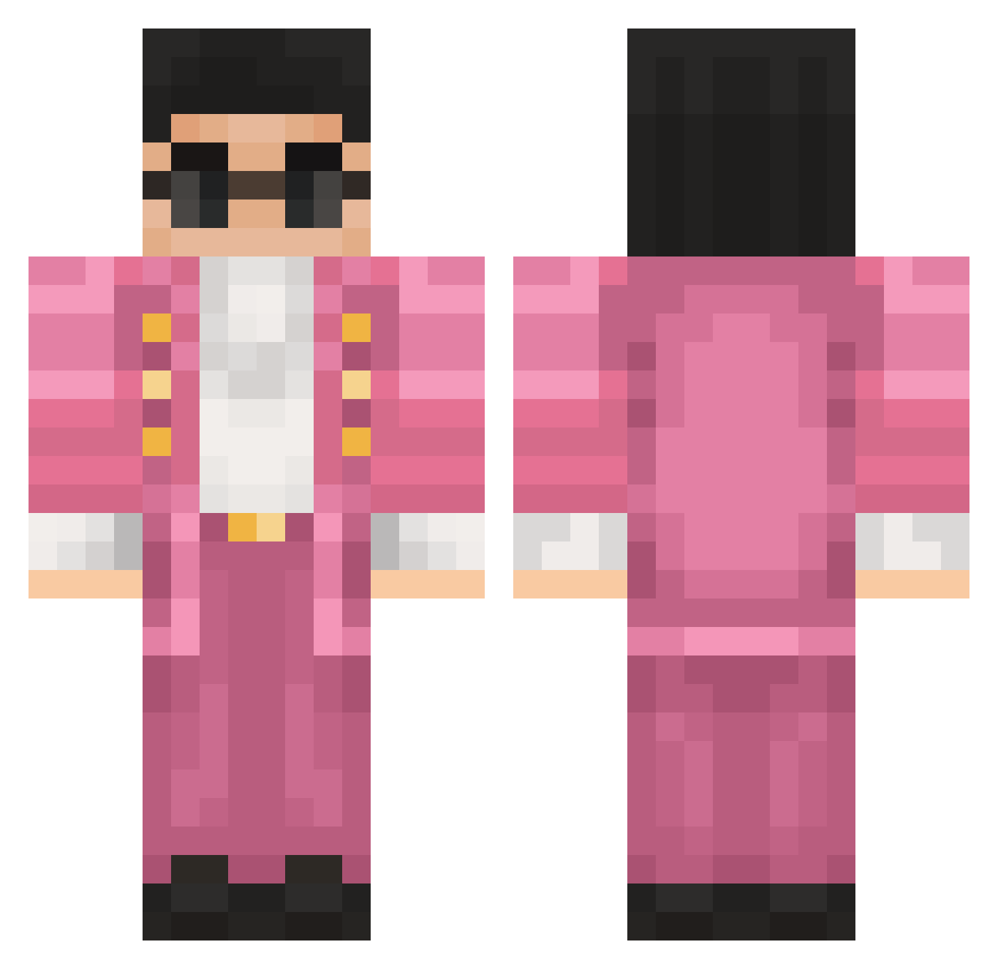 MarazMaticO Minecraft skin, front and back view