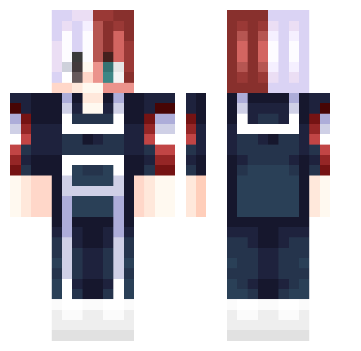 nuriats Minecraft skin, front and back view