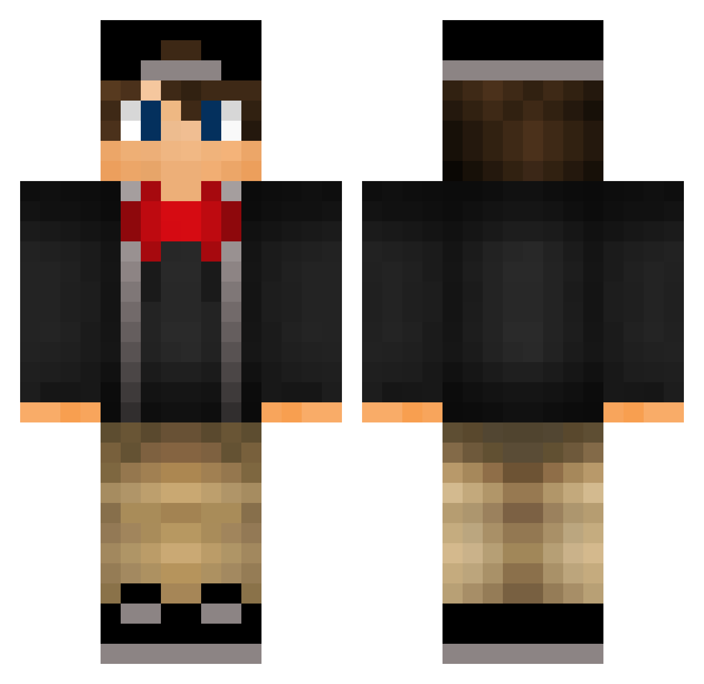 RubixV3 Minecraft skin, front and back view