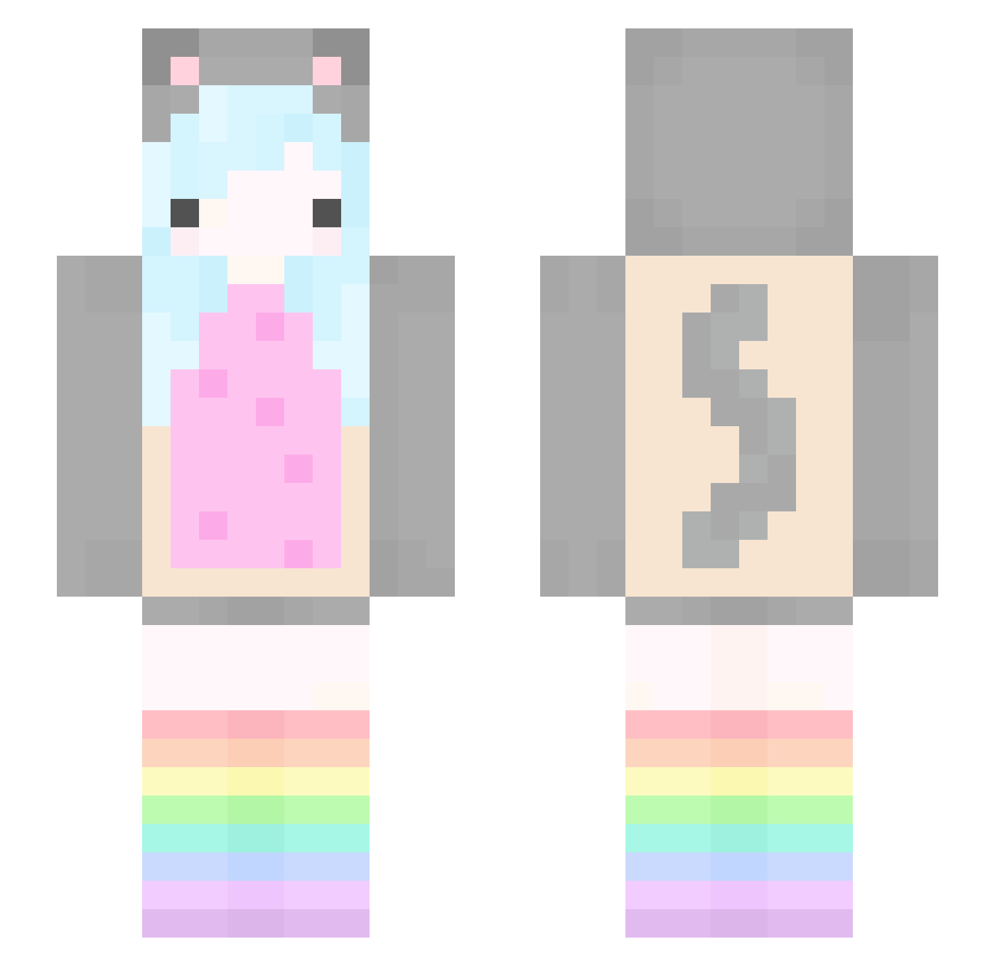 Rendog Minecraft skin, front and back view