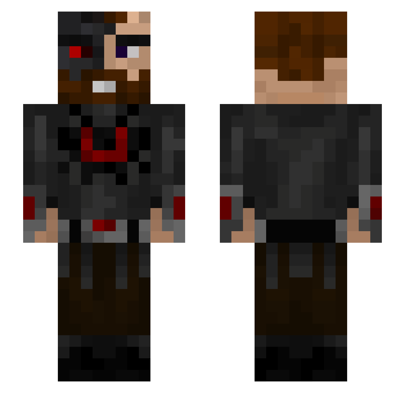 JamesBRW Minecraft skin, front and back view