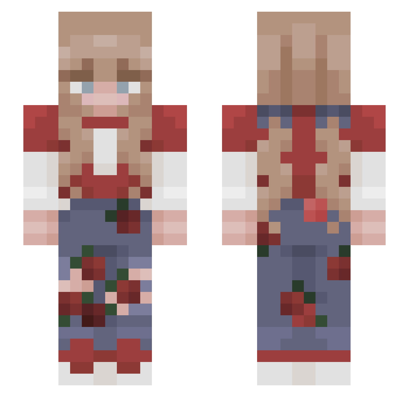 MorganTheAnimal Minecraft skin, front and back view