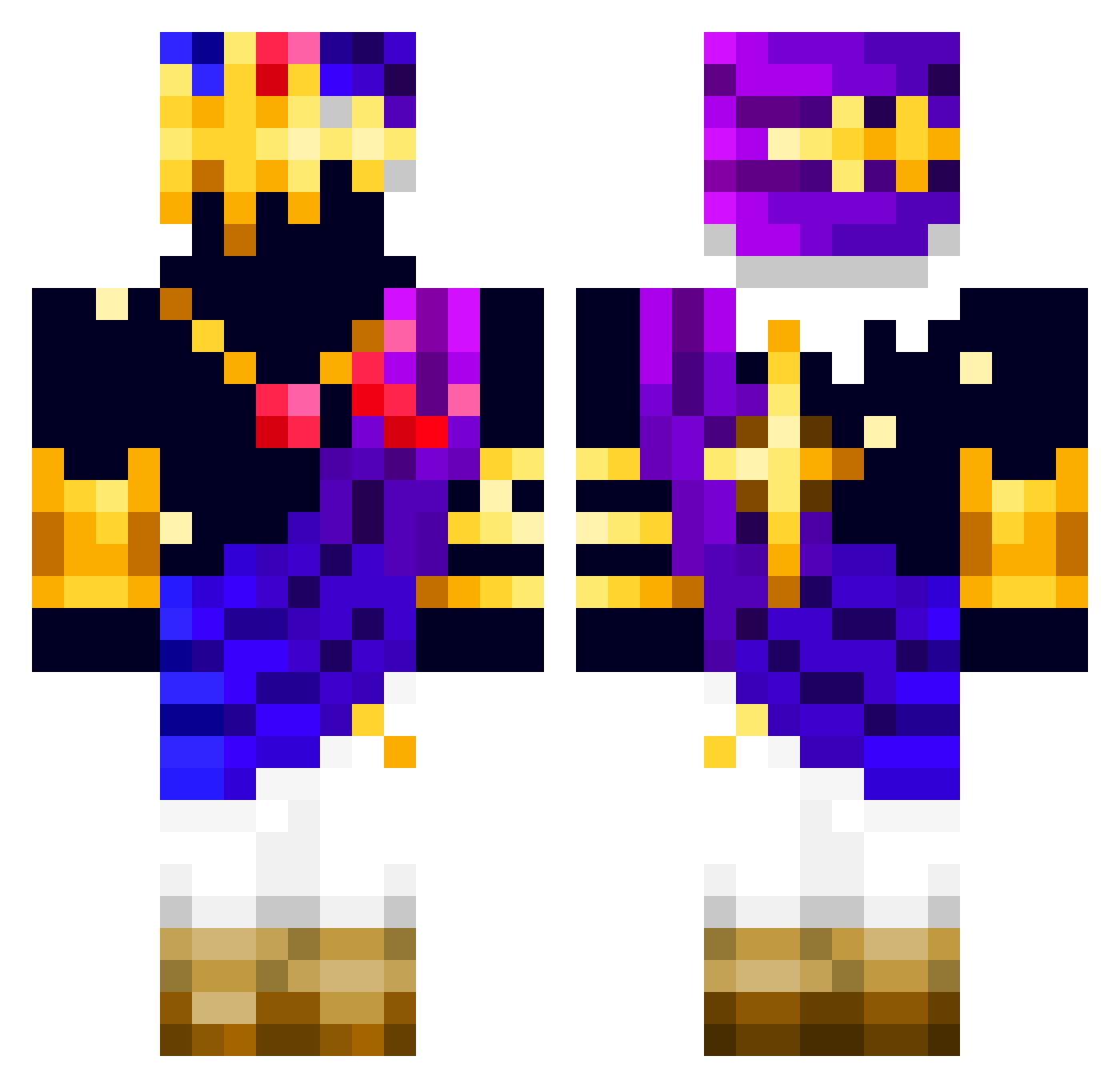 Frogs_with_Crocs Minecraft skin, front and back view