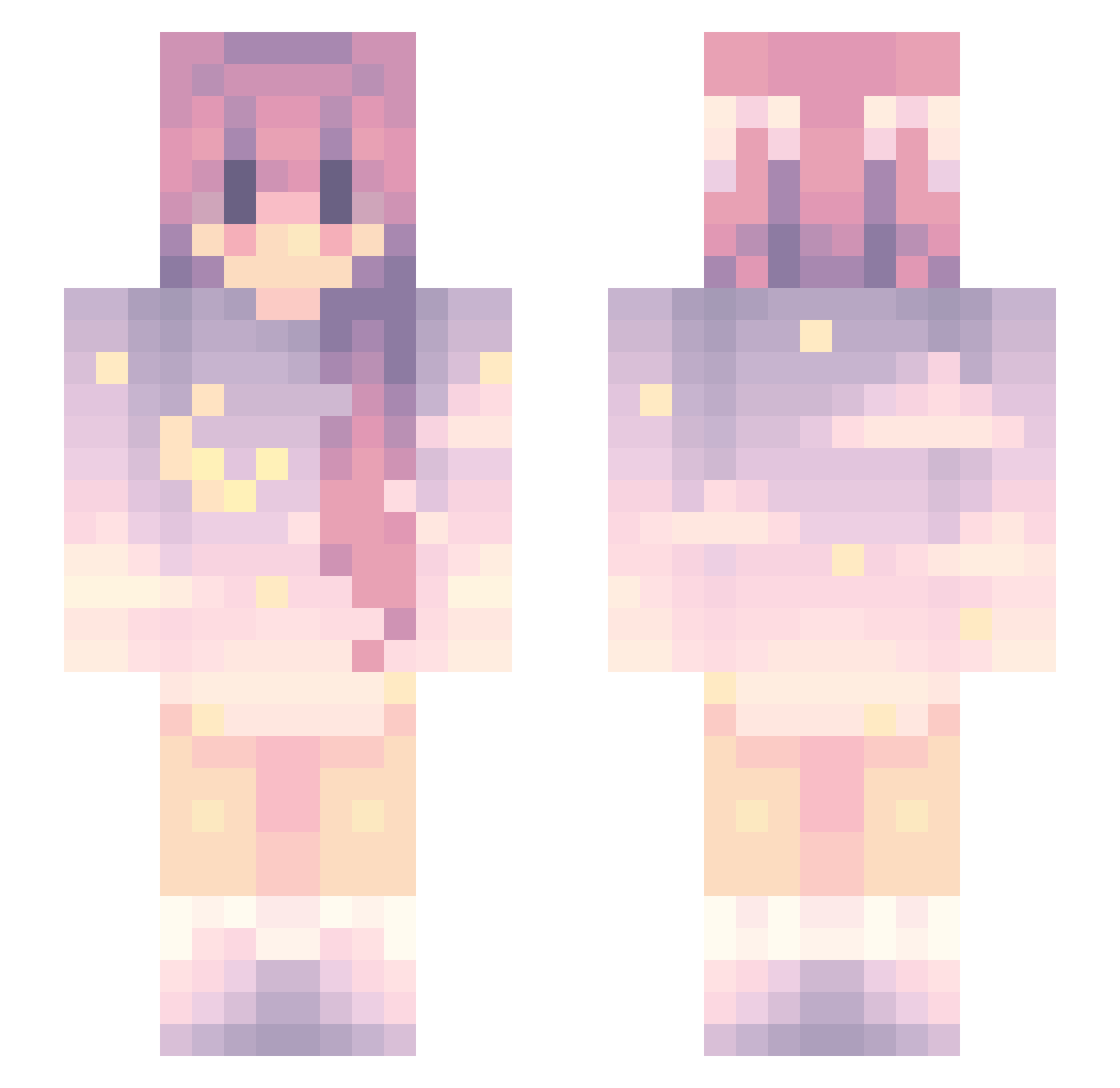 xPotatoTomatox Minecraft skin, front and back view