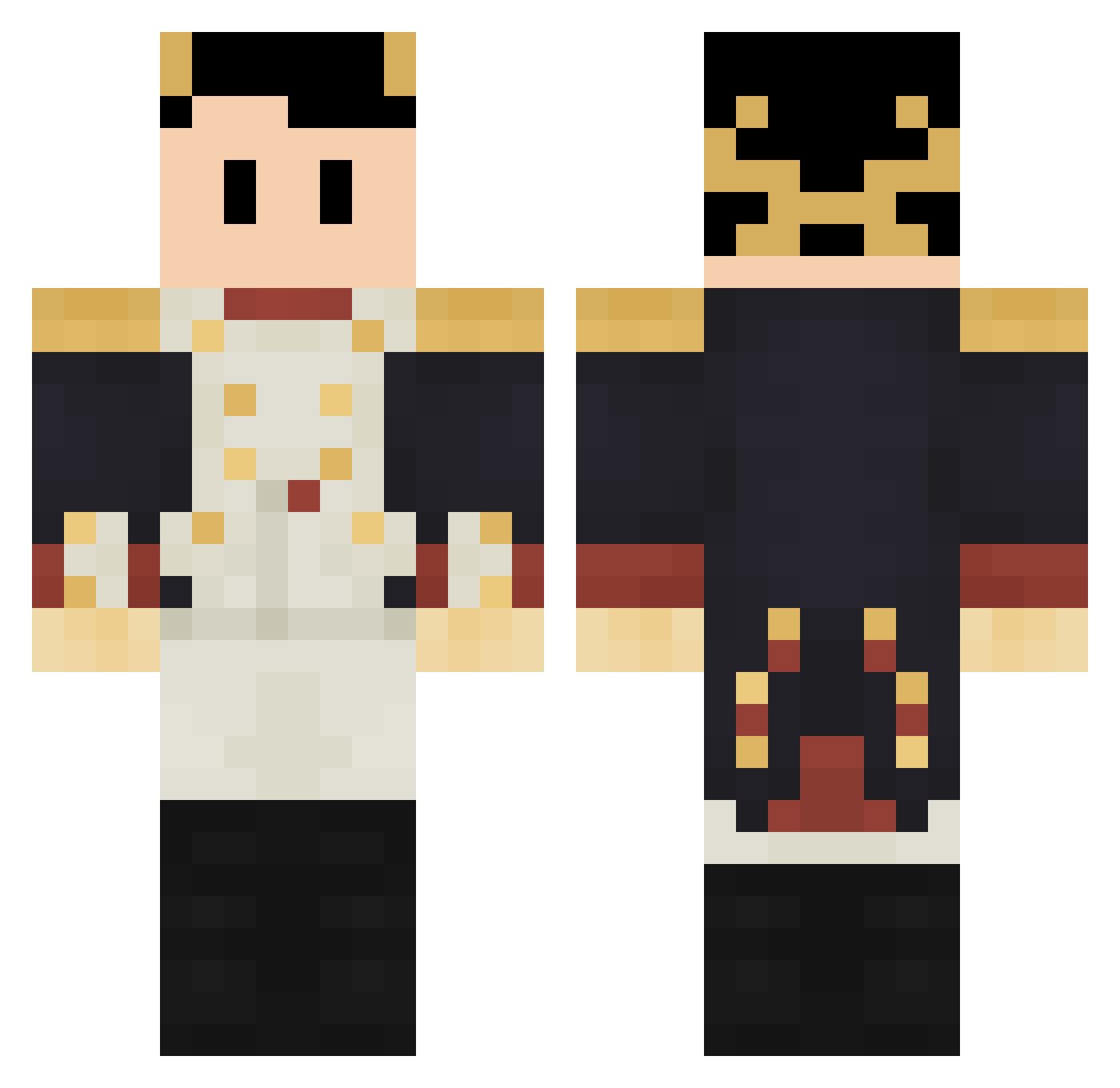 forethoughtful Minecraft skin, front and back view